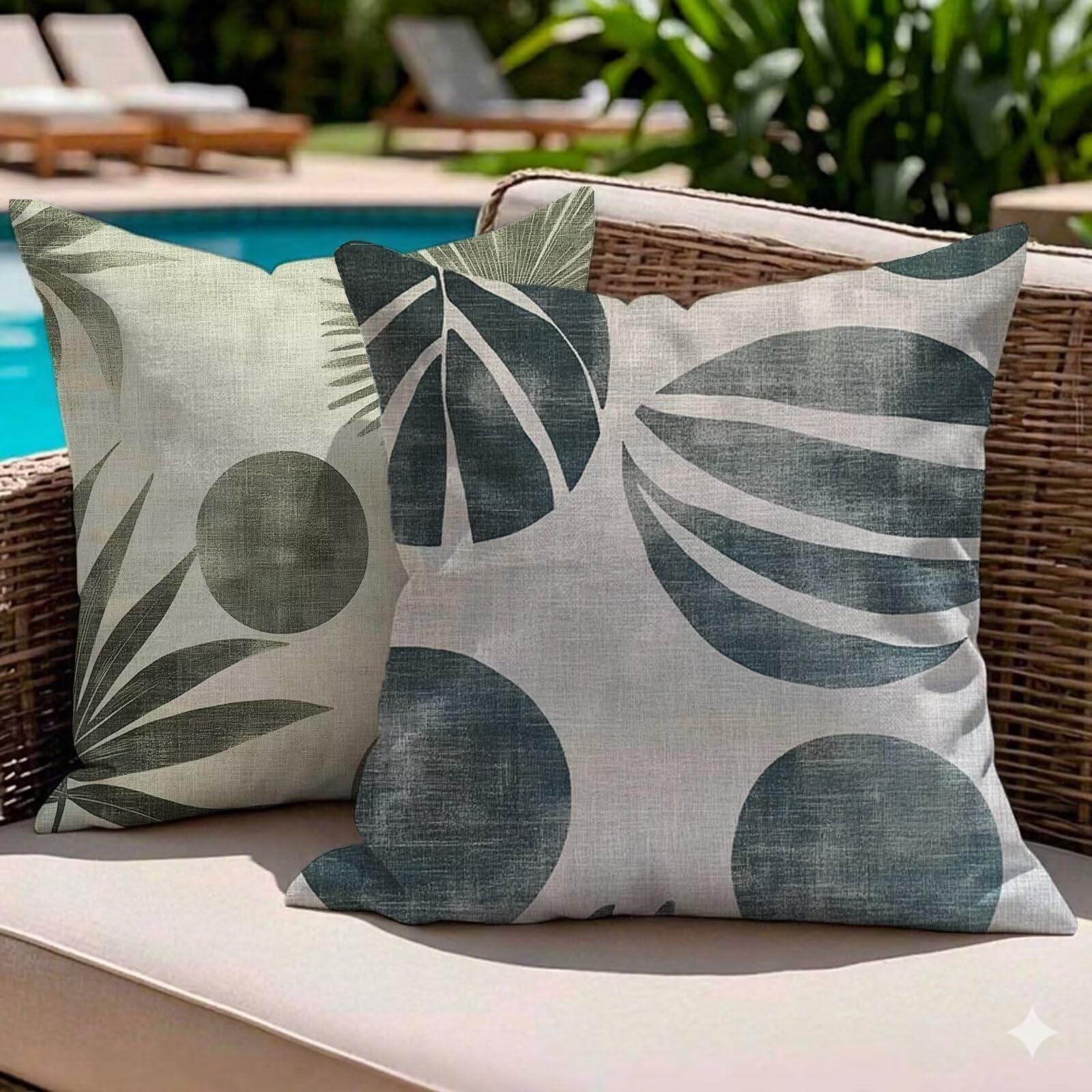 Housses de coussin extérieur imperméable 45x45 imperméables avec zip invisible anti-humidité