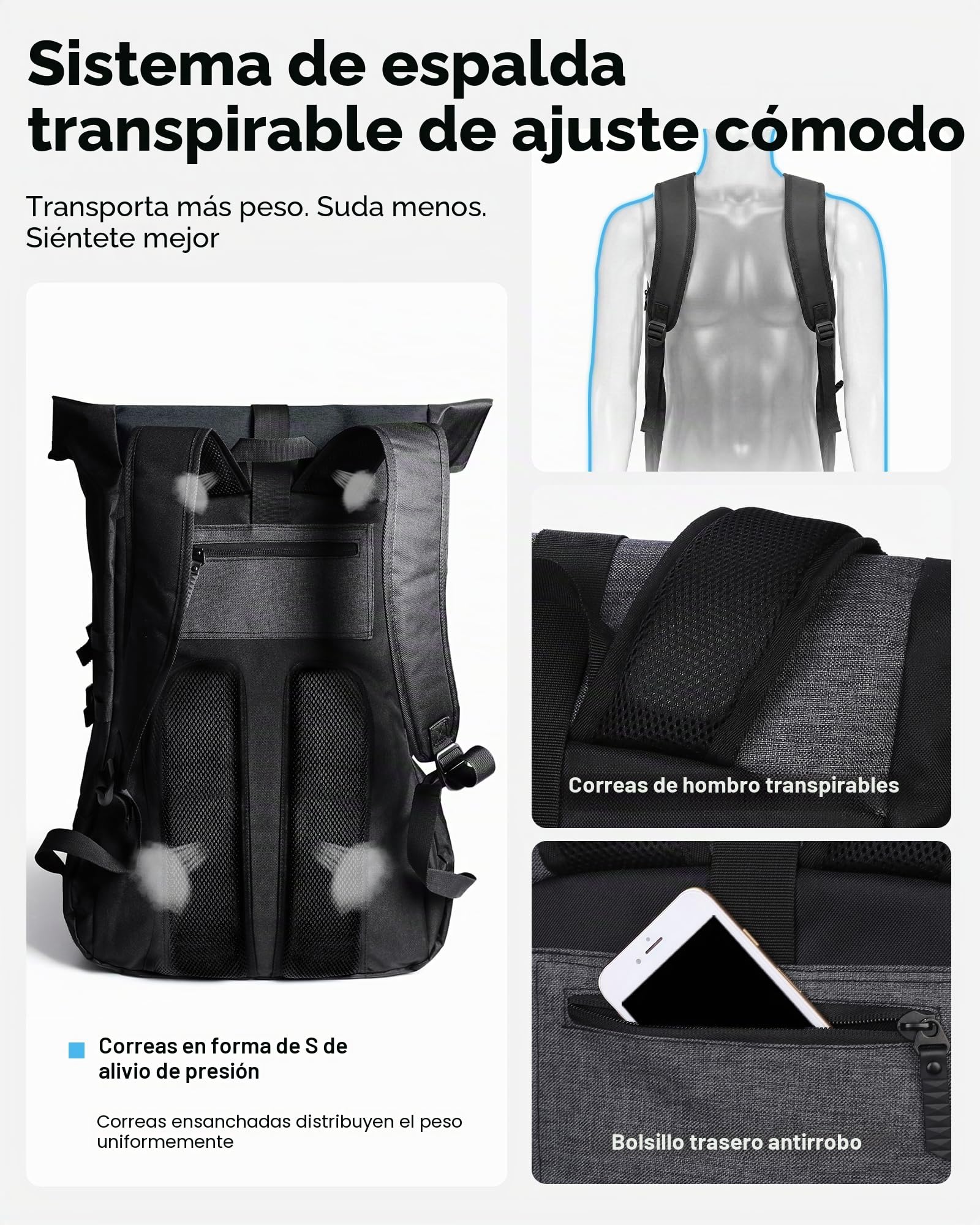 Mochila de Pickleball con Compartimento para Zapatos y Pelota, Bolsa de Pádel, Mochila de Tenis, Mochila Deportiva Impermeable para Hombres y Mujeres, Rucksack para Baloncesto, Voleibol, Fútbol