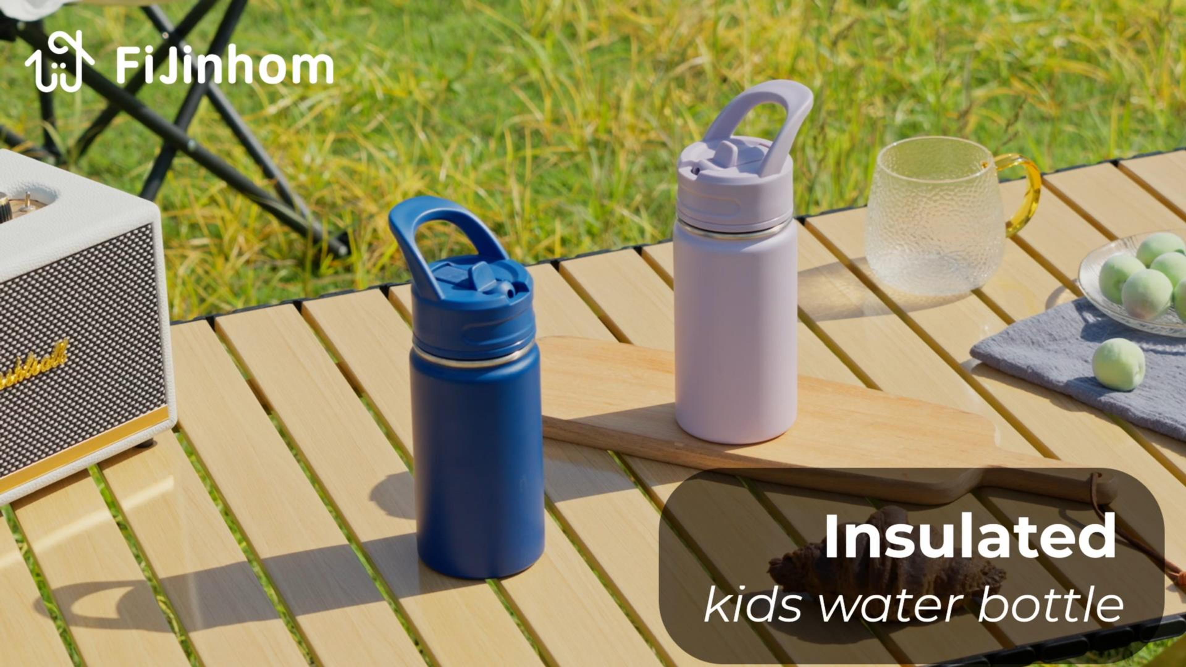 Fijinhom Botella de Agua para Niños 12oz, Acero Inoxidable, Aislamiento al Vacío, a Prueba de Fugas, Libre de BPA, Color Morado miniatura 7