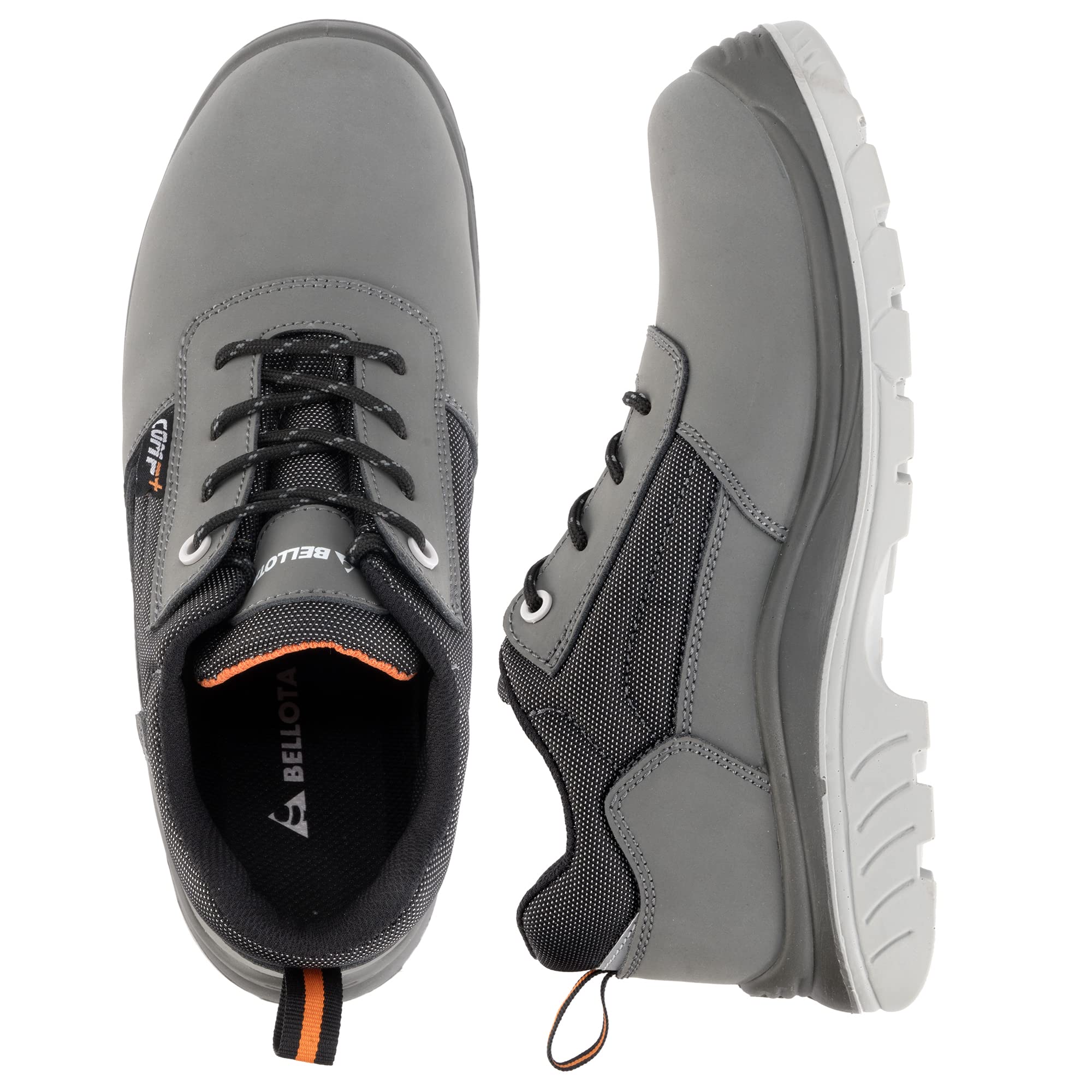 Bellota 72308GJS340 - Zapato de Seguridad Comp+ Nobuck S3 Gris de Hombre y Mujer (Talla 40) de Piel Hidrofugada Nobuck, Acolchada y Resistente