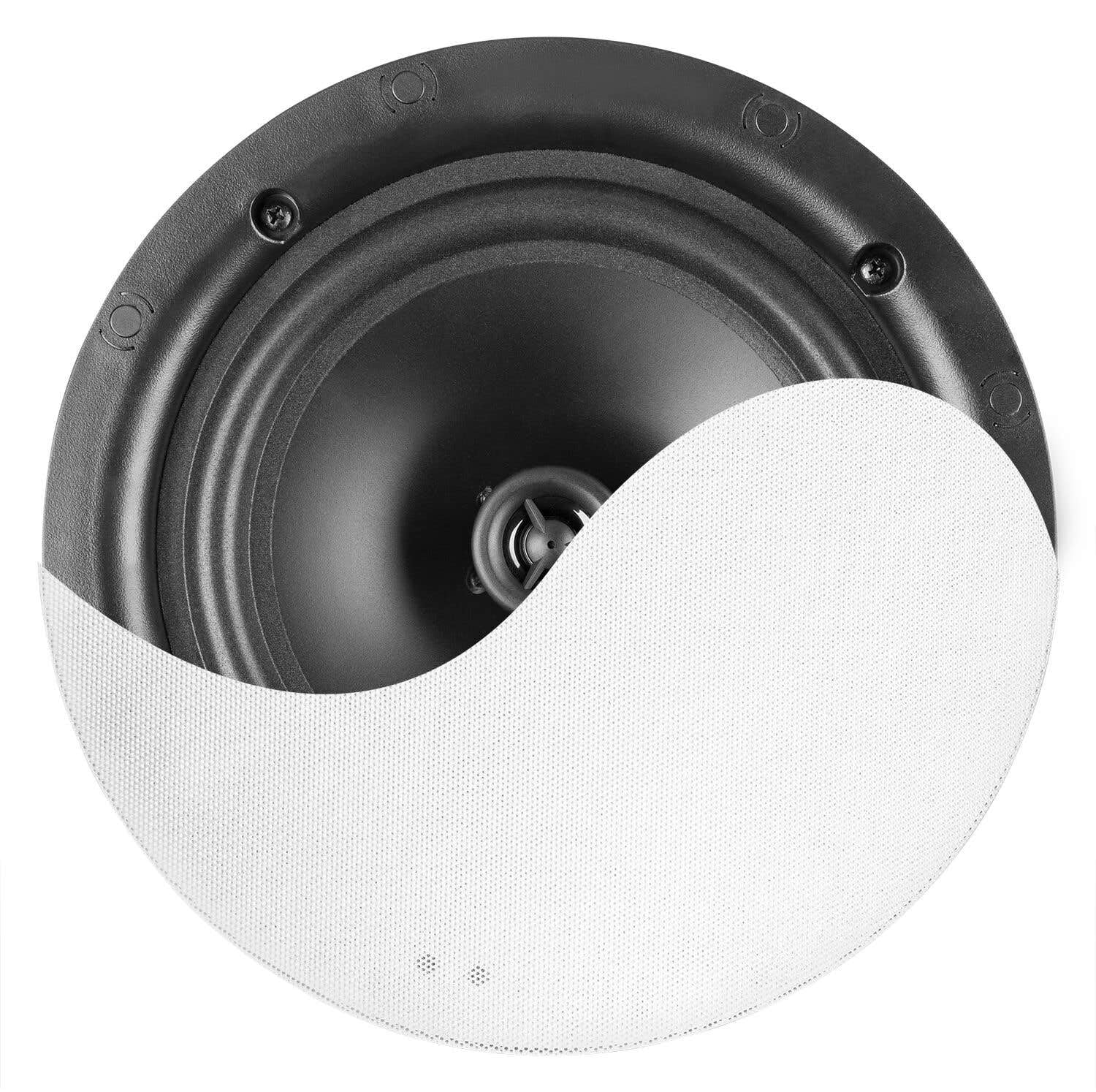 Power Dynamics B100W Bluetooth Deckenlautsprecher 4er Set - 4X Einbaulautsprecher 6,5" Weiß – 100 Watt Verstärker Weiß – Unterputzradio, 55mm Tief - Radio, USB & SD für Wohnzimmer, Büro, Gastro