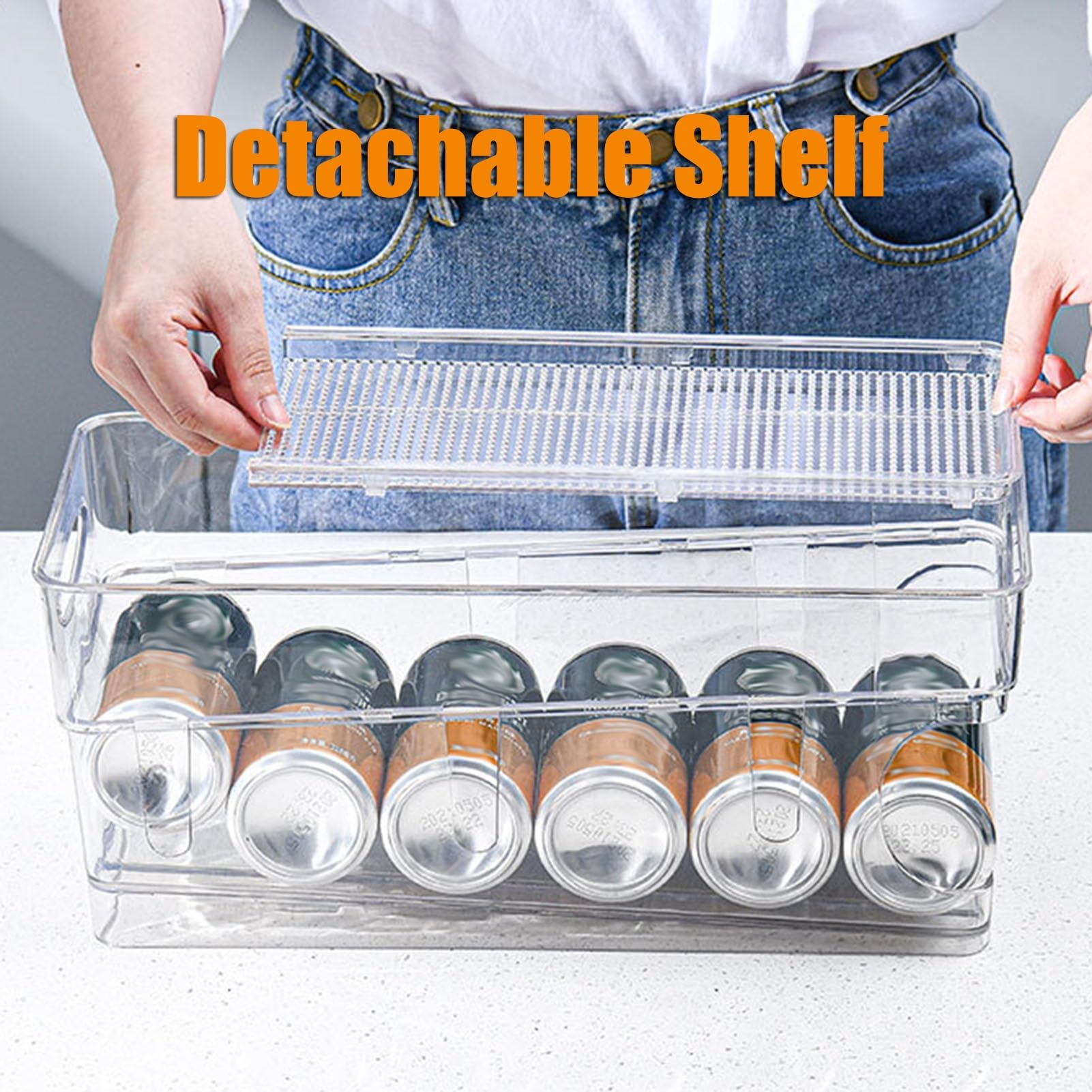 Organizador Latas Nevera Organizador De Latas De Plástico Transparente, Soporte Organizador Automático De Bebidas con Ruedas para Refrescos, Cerveza Y Otras Bebidas