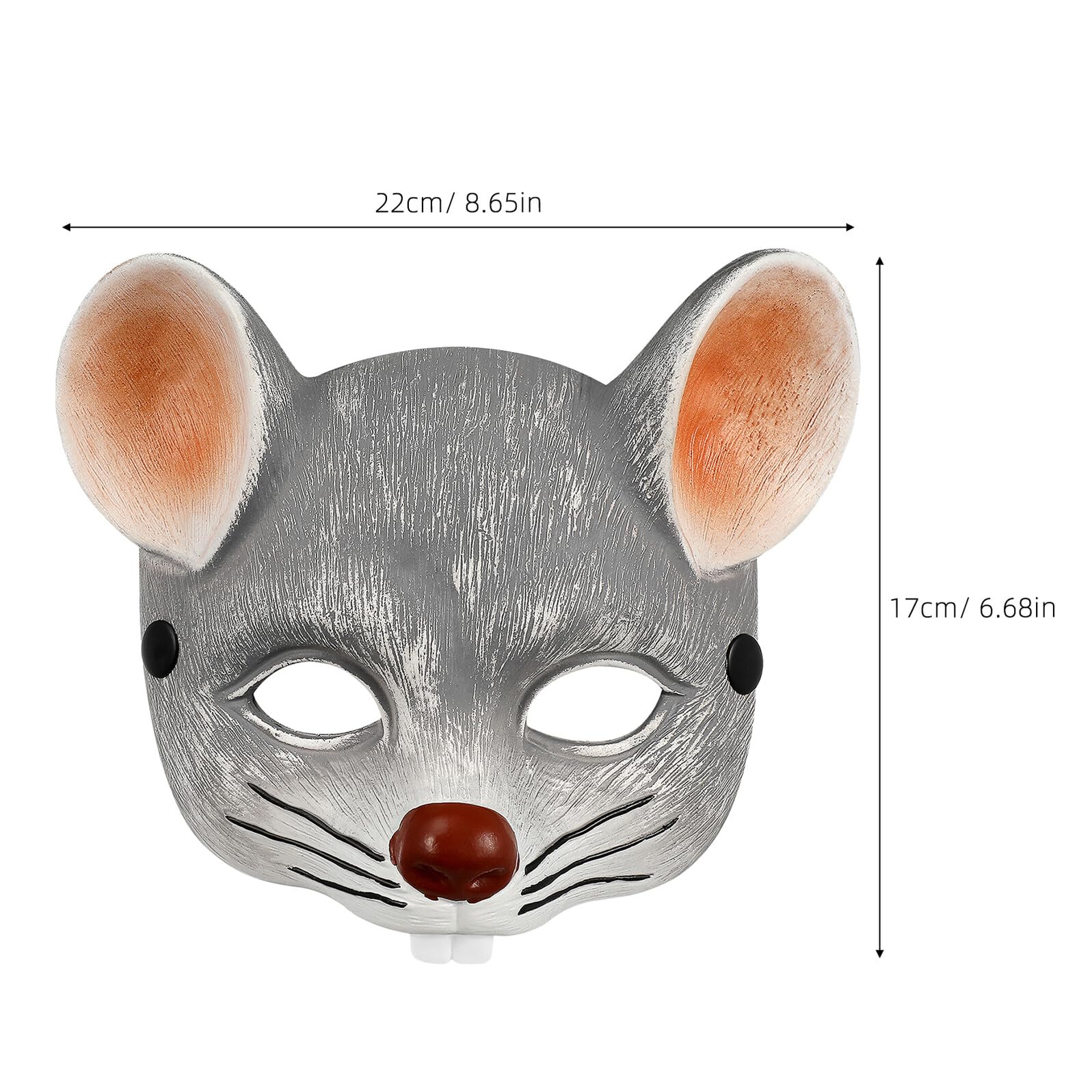 Maschera Roditore 3D in Schiuma PU Leggera Set da 3 Pezzi Grigio Chiaro Grigio Scuro Marrone per Halloween Carnevale e Feste per Adulti