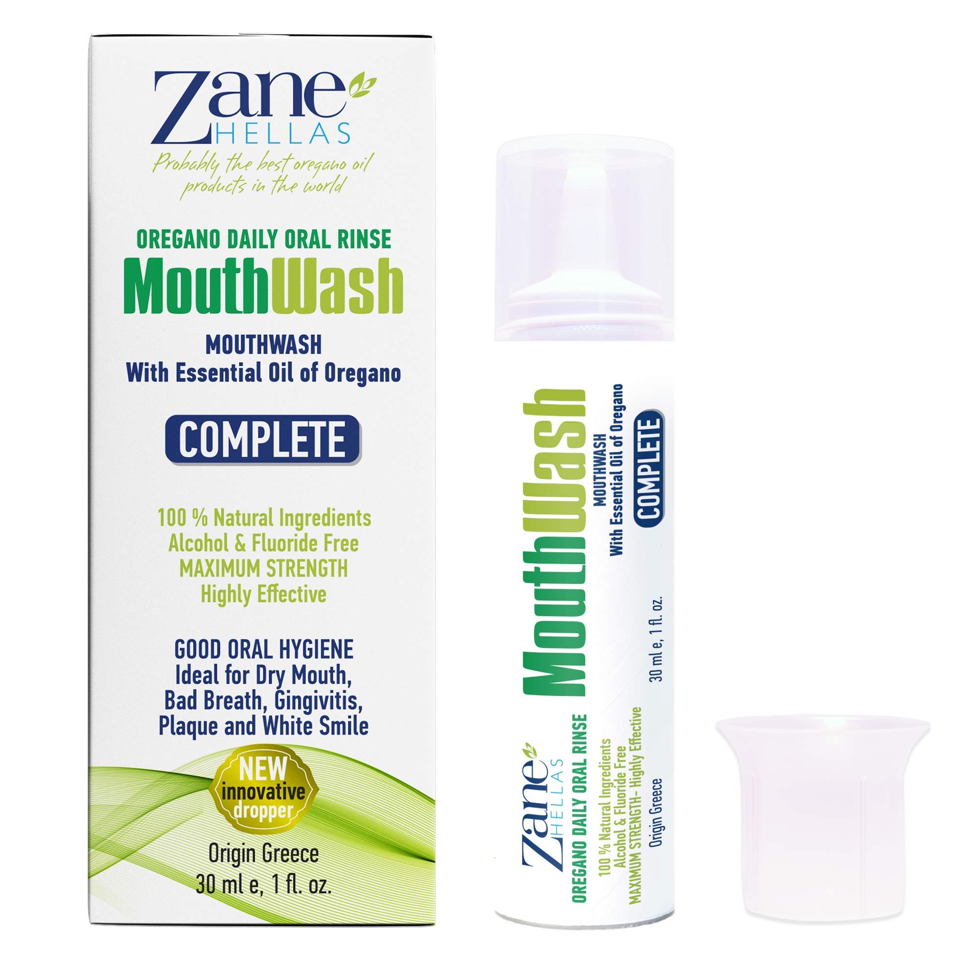 Zane Hellas MouthWash. Rincer oralement avec de l'huile d'origan. Idéal pour la gingivite, la plaque, la bouche sèche et la mauv