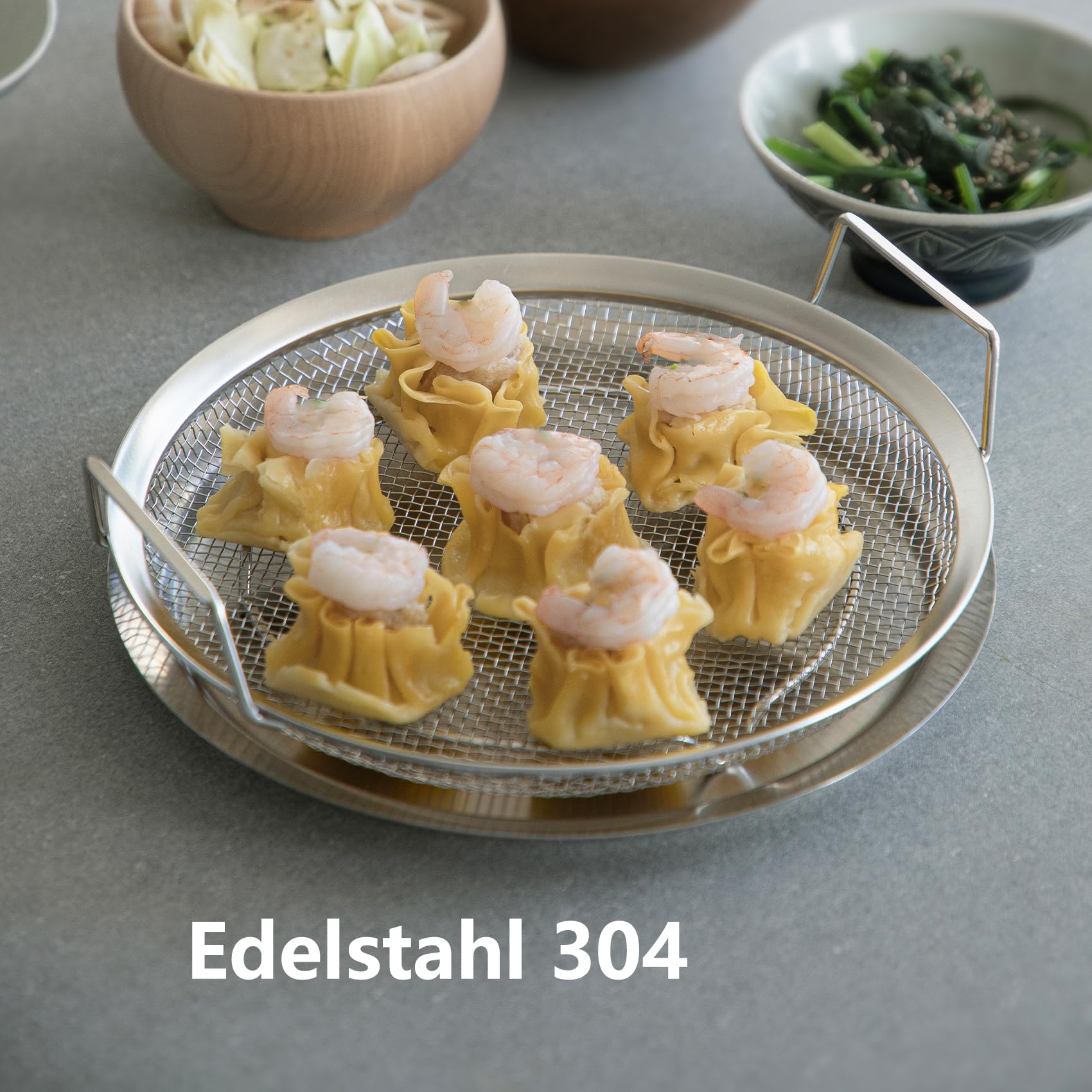 SHIMOYAMA Edelstahl Siebschüssel-Set, 6-teilig, stapelbare Rührschüssel mit Deckel, Kleiner Küchensieb-Set für Backen, Kneten und Snacks