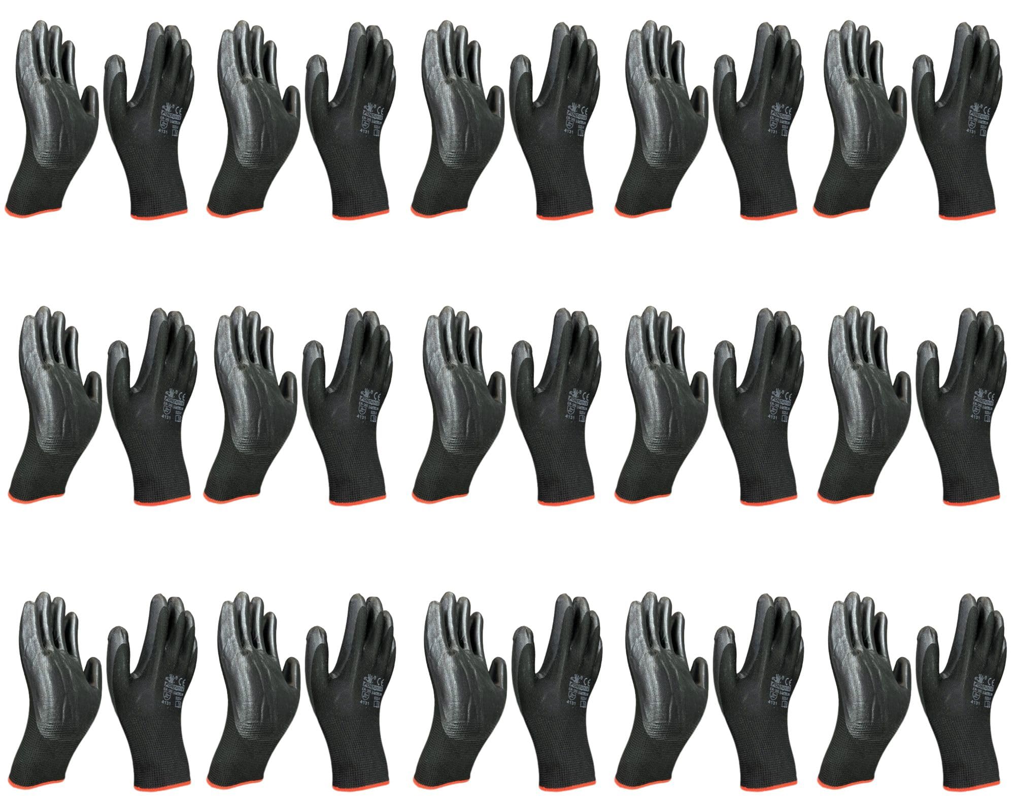 STYLERA Anti Cutting Cut Resistant Hand Safety Gloves Cut-Proof Protection with Rubber Grade Wet and Dry Glove Nylon, Rubber Safety Gloves (PACK OF 15 PAIR, BLACK ON BLACK) (B0CFXWZ7D1) Amazon Price History, Amazon Price Tracker