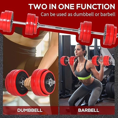 Miniatura 3 de Soozier Adjustable Dumbbell Set, Convertible to Barbell Weight Set for Home Gym Women and Men Weight Lifting Training