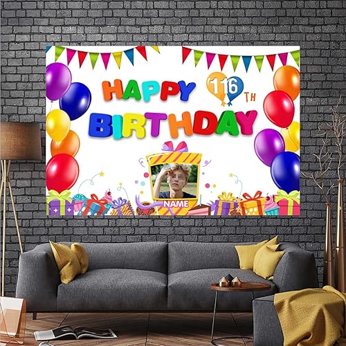 Vista 51 de Cartel personalizado de decoración de cumpleaños número 116 con temática de castillo y princesa, pancarta de tela personalizada para suministros