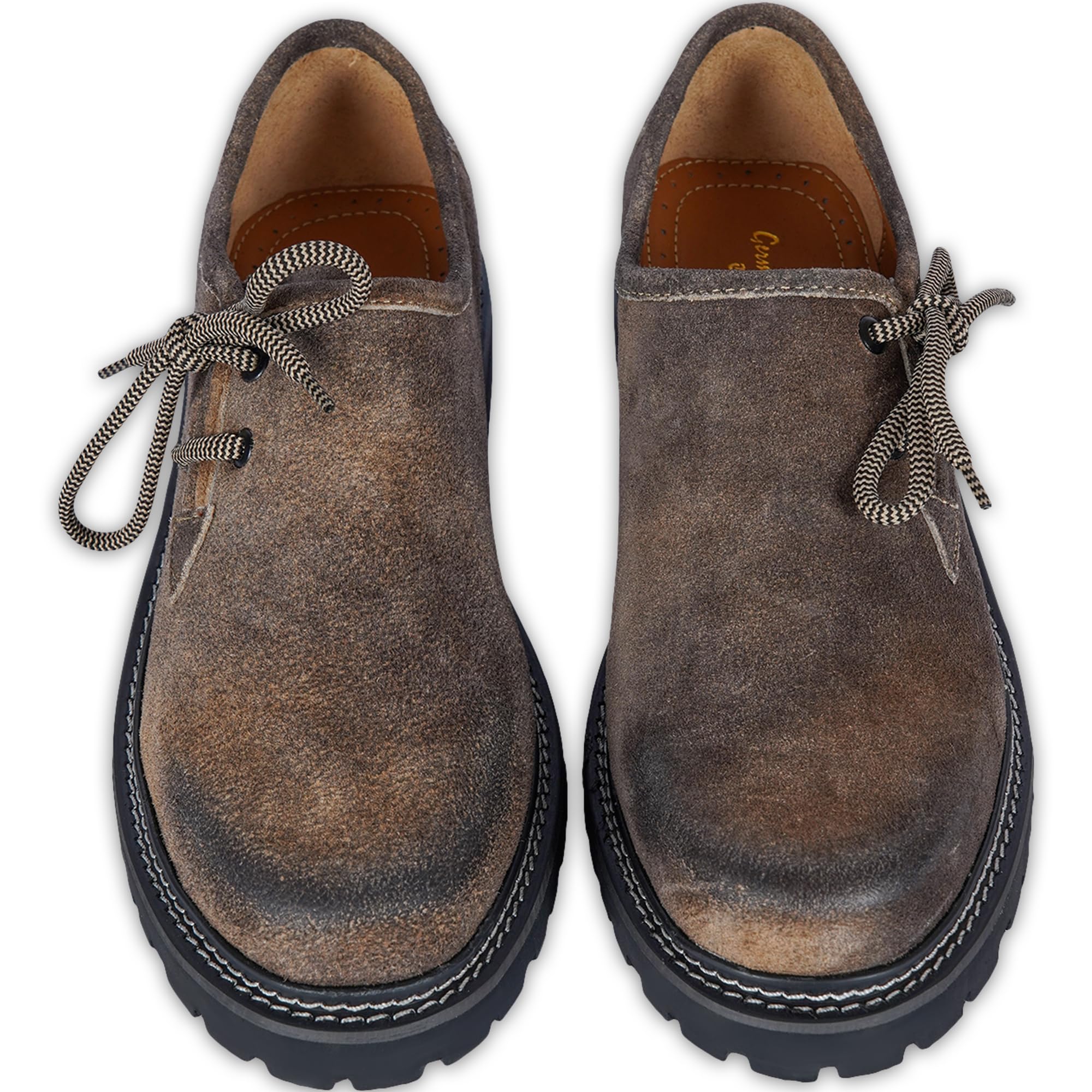 German Wear Scarpe da avena, originali, fatte a mano, in pelle scamosciata, con 2 lacci
