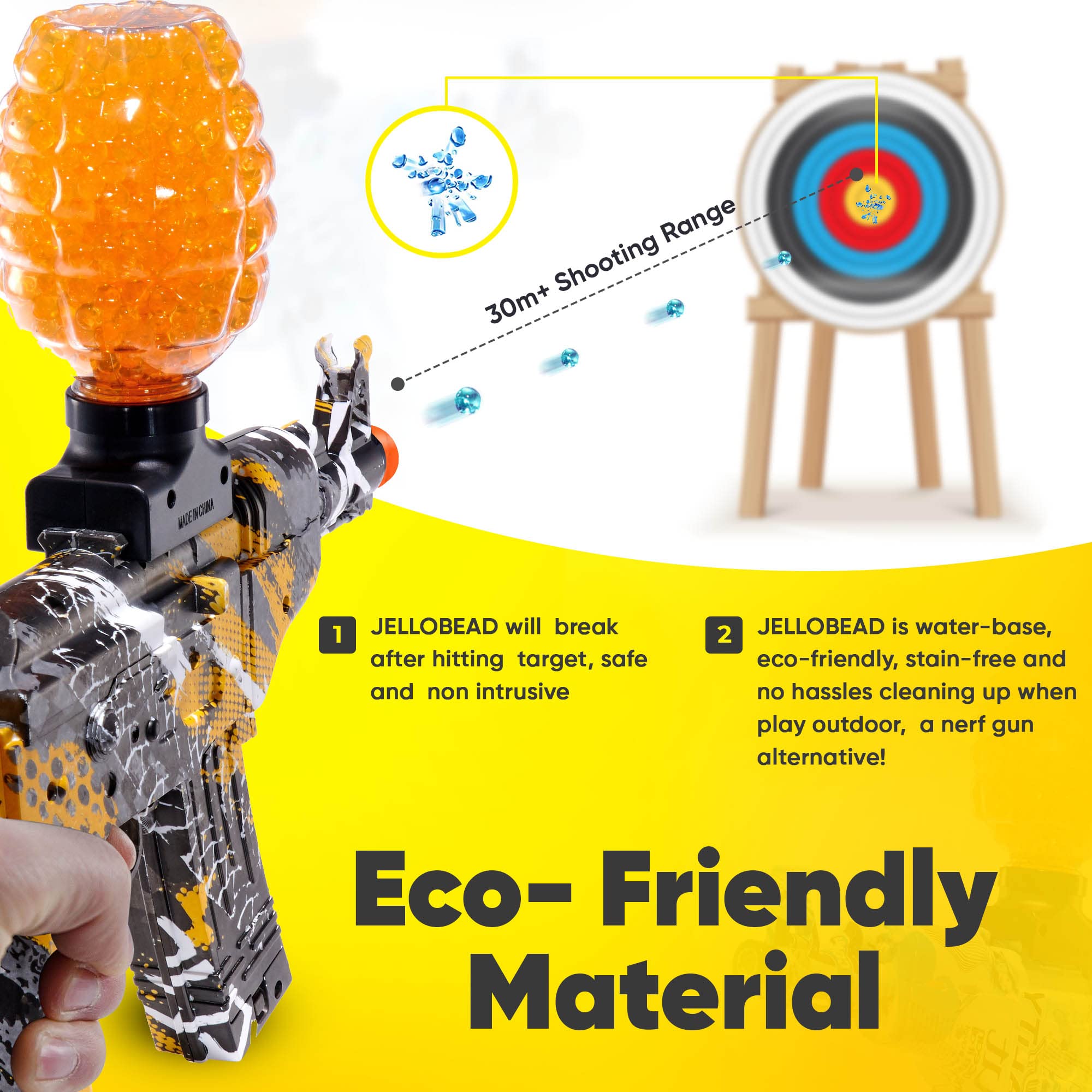 J.Shooter AKM Gel Blaster with Water Beads & Goggles Automatic Toy