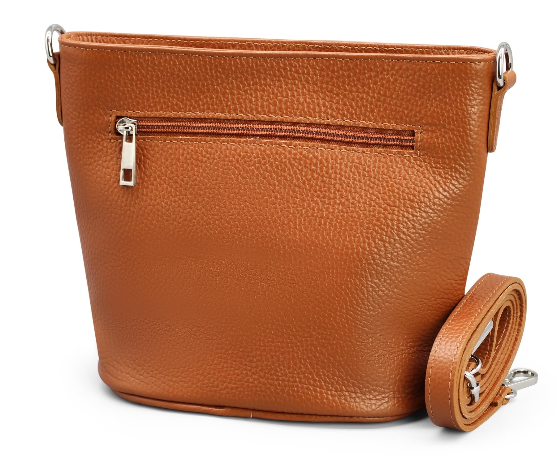 Adel Bags LINA Damen Umhängetasche Echtleder Handgefertigt Crossbody Bag | Damen Schultertasche mit Ledergurt & wahlweise gemustertem Riemen, Echtes Leder, 4 Fächer, Made in Italy