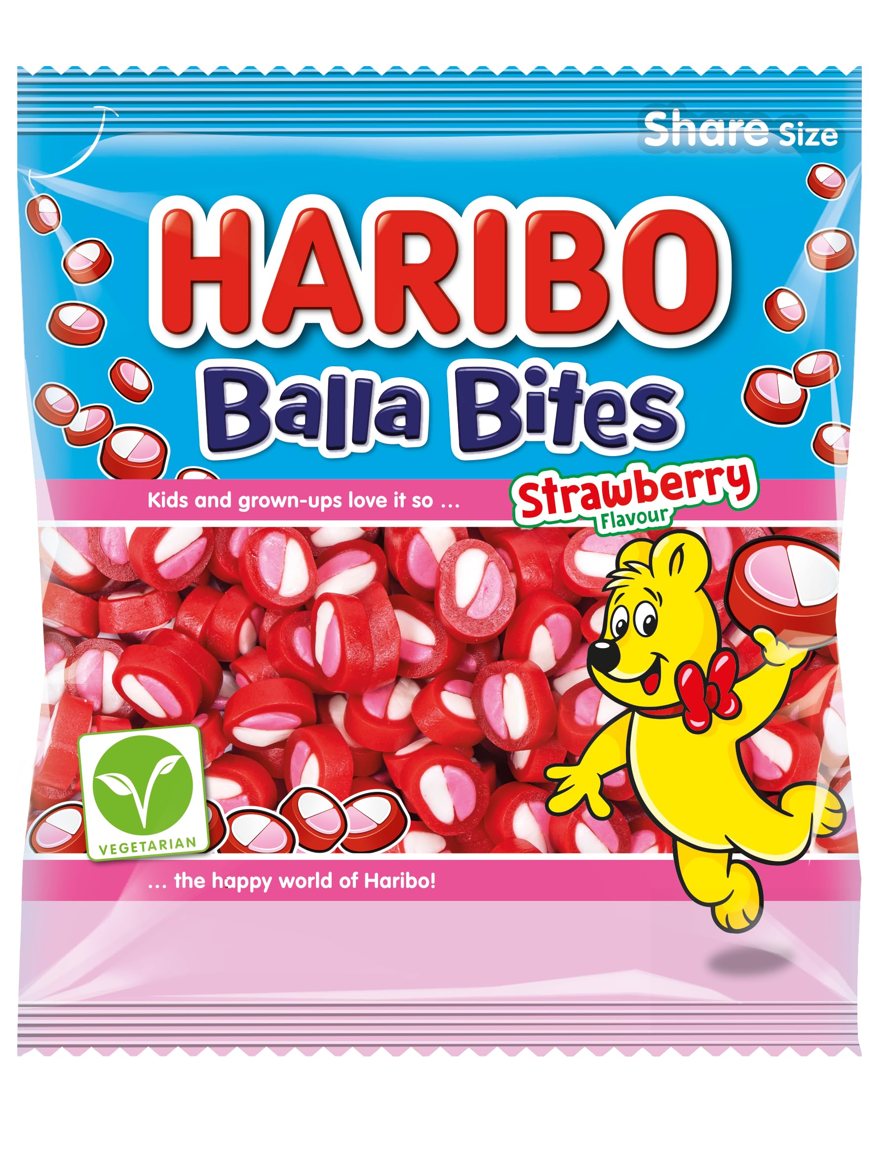Haribo Strawberry Balla Bites Share Bag 140g