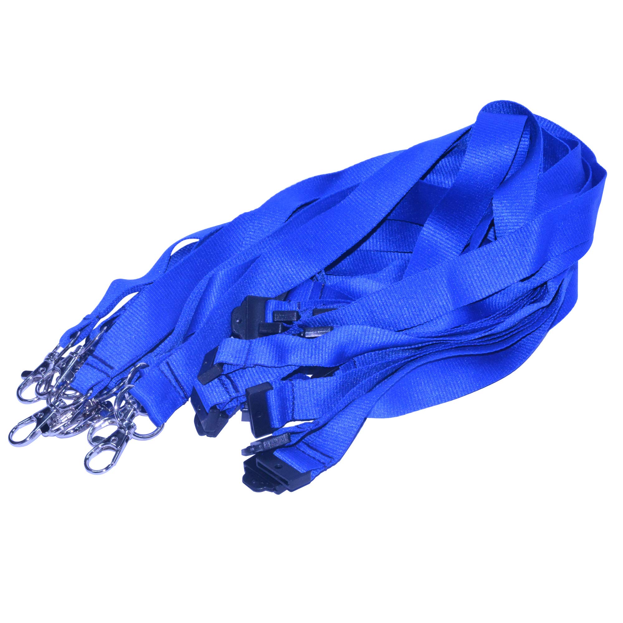 FIS 10-Piece Lanyard Blue with Metal Hook & Safety Buckle, 2X90cm - FSNASBL/10