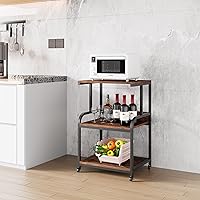 Vista 4 de Soporte de impresora de 3 niveles con ruedas, carrito de impresora con estante de almacenamiento, mesa de impresora, carrito de almacenamiento