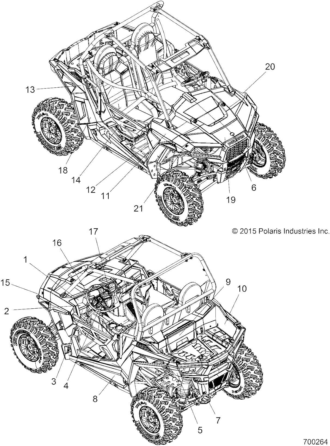 Polaris RZR Door Decal, Left, RZR S, Genuine OEM Part