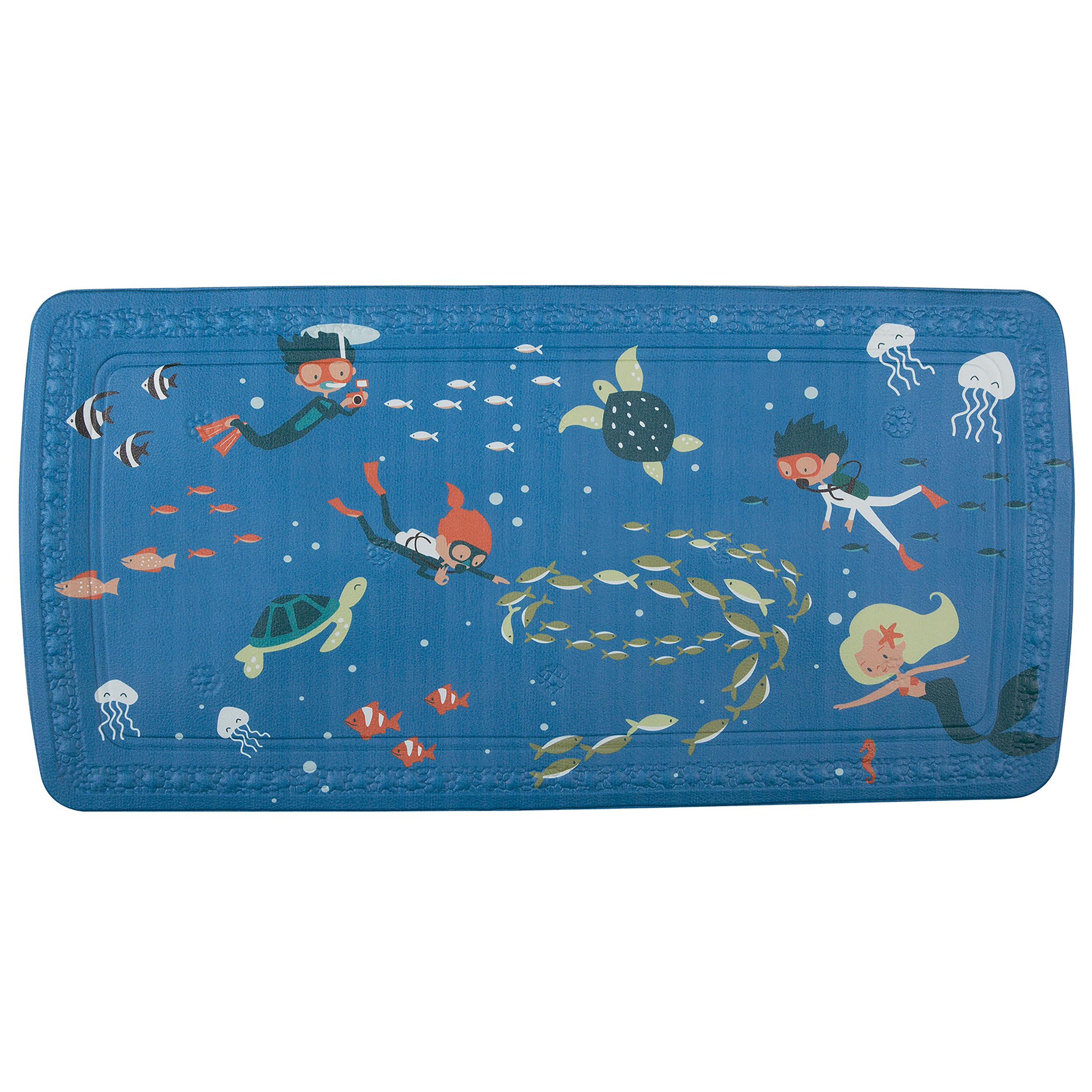 Spirella Diver Children's Shower Mat Antibacterial Non-Slip with Suction Cups Approx. 73 x 36 cm Made in Germany