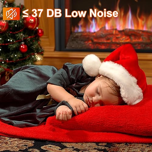 Miniatura 5 de FLAME&SHADE Insertar chimenea eléctrica, 28 pulgadas de ancho, calentador de habitación portátil independiente con temporizador, termostato digital