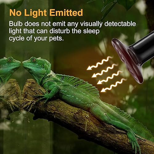 Miniatura 4 de Simple Deluxe Paquete de 2 lámparas de calor de reptil de 100 W bombilla de calefacción de cerámica emisor de calor calentador de cocina sin luz