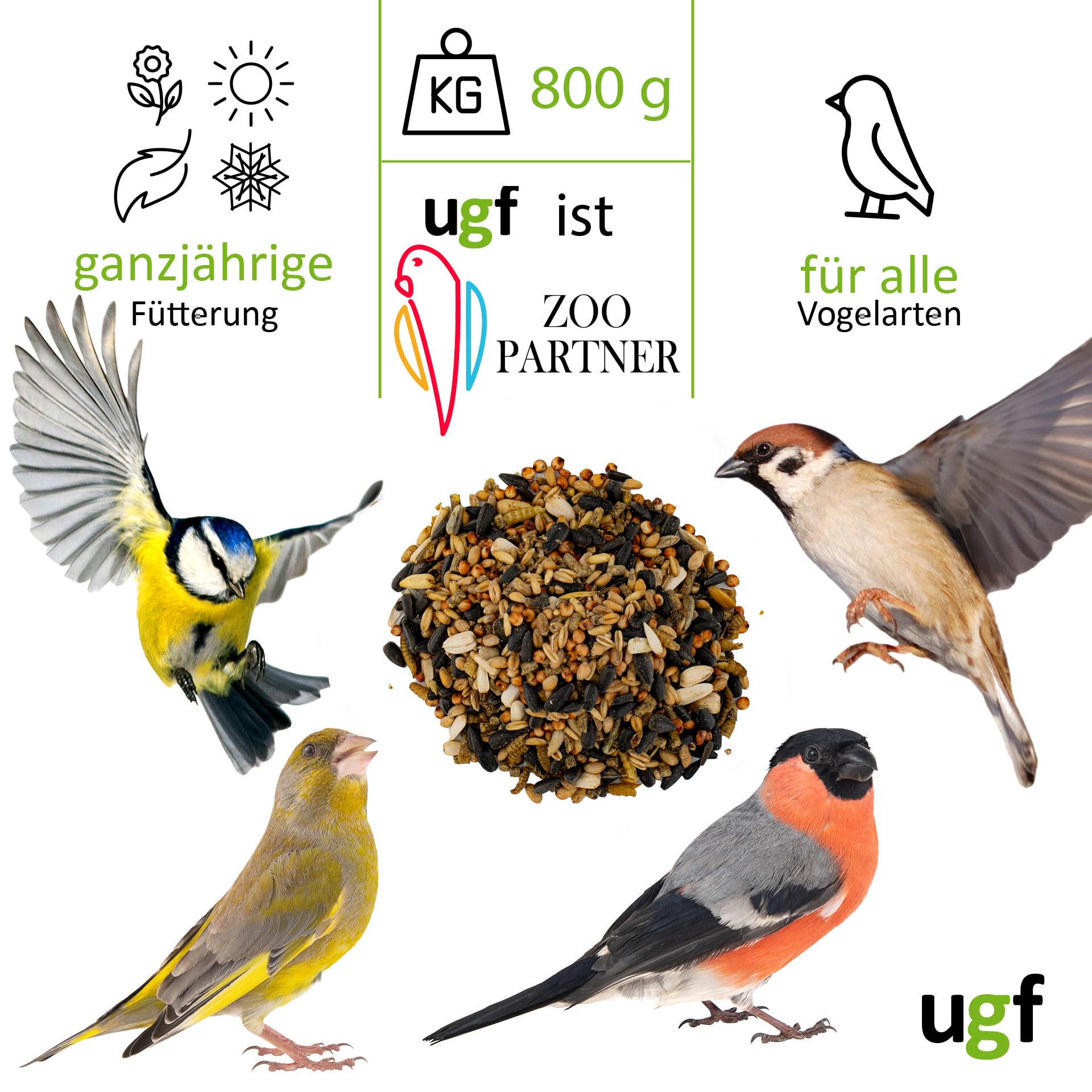 Nourriture pour oiseaux sauvages 800 g graines de tournesol larves mouches soldats granulés vers de farine