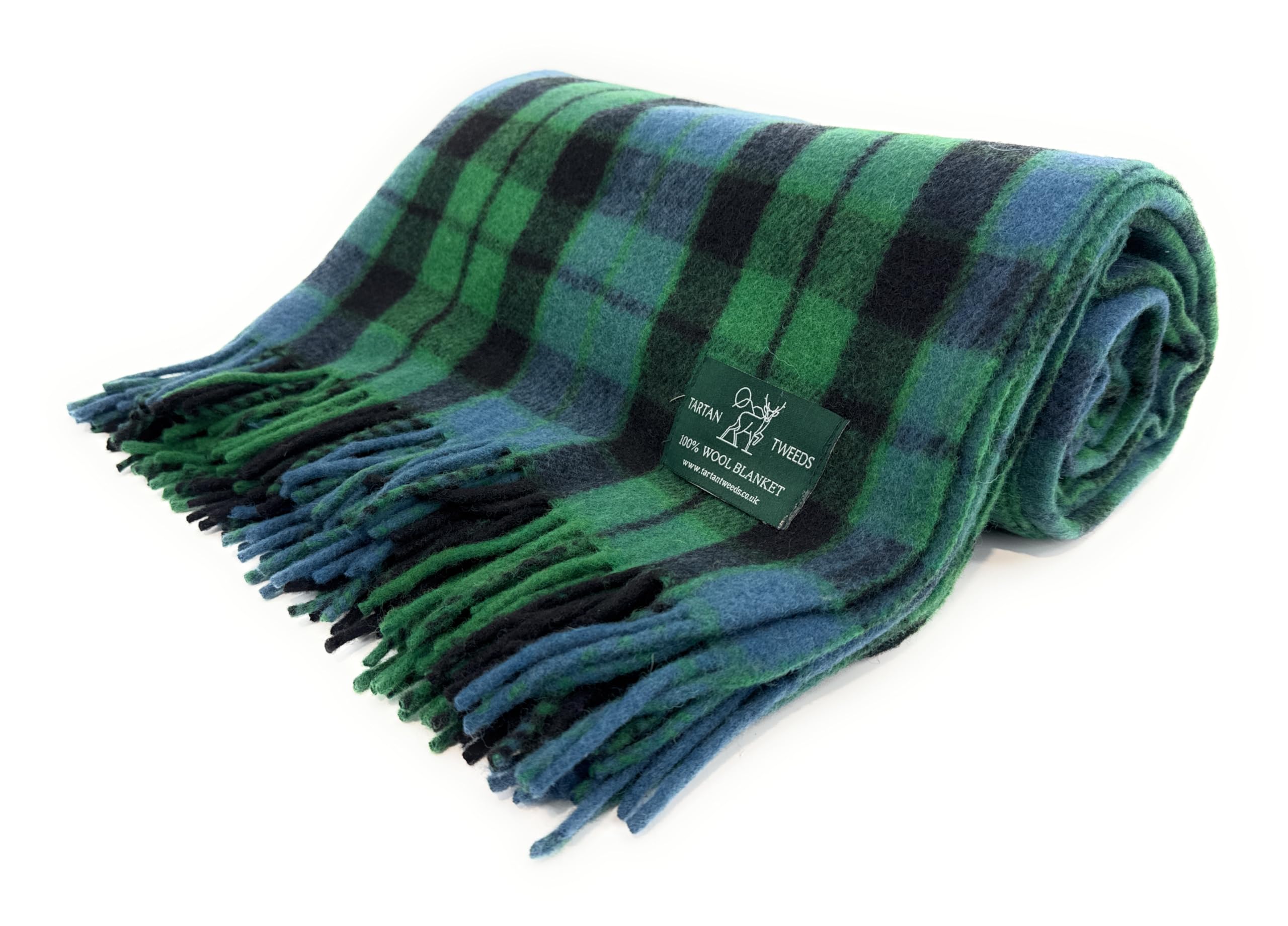 Tartan Tweeds Mackay Ancient Large Wool Tartan Blanket, Fade Resistant, Bed, Cosy Sofa Throw (Mackay Ancient)