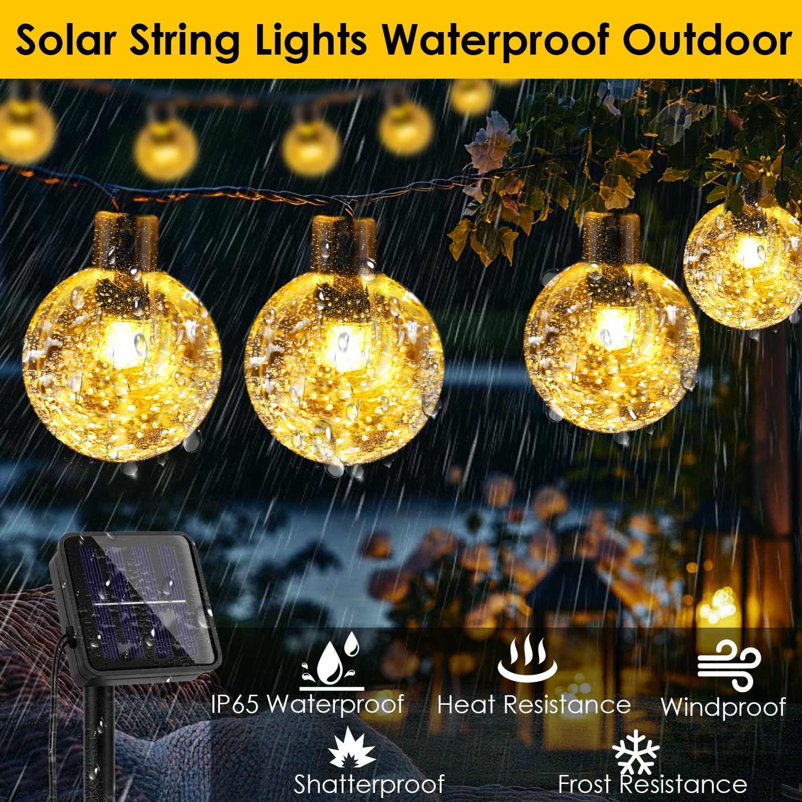Solar Garden Lights Outdoor,30 LED 8M/26Ft Solar String Lights Outside Waterproof - Image 2