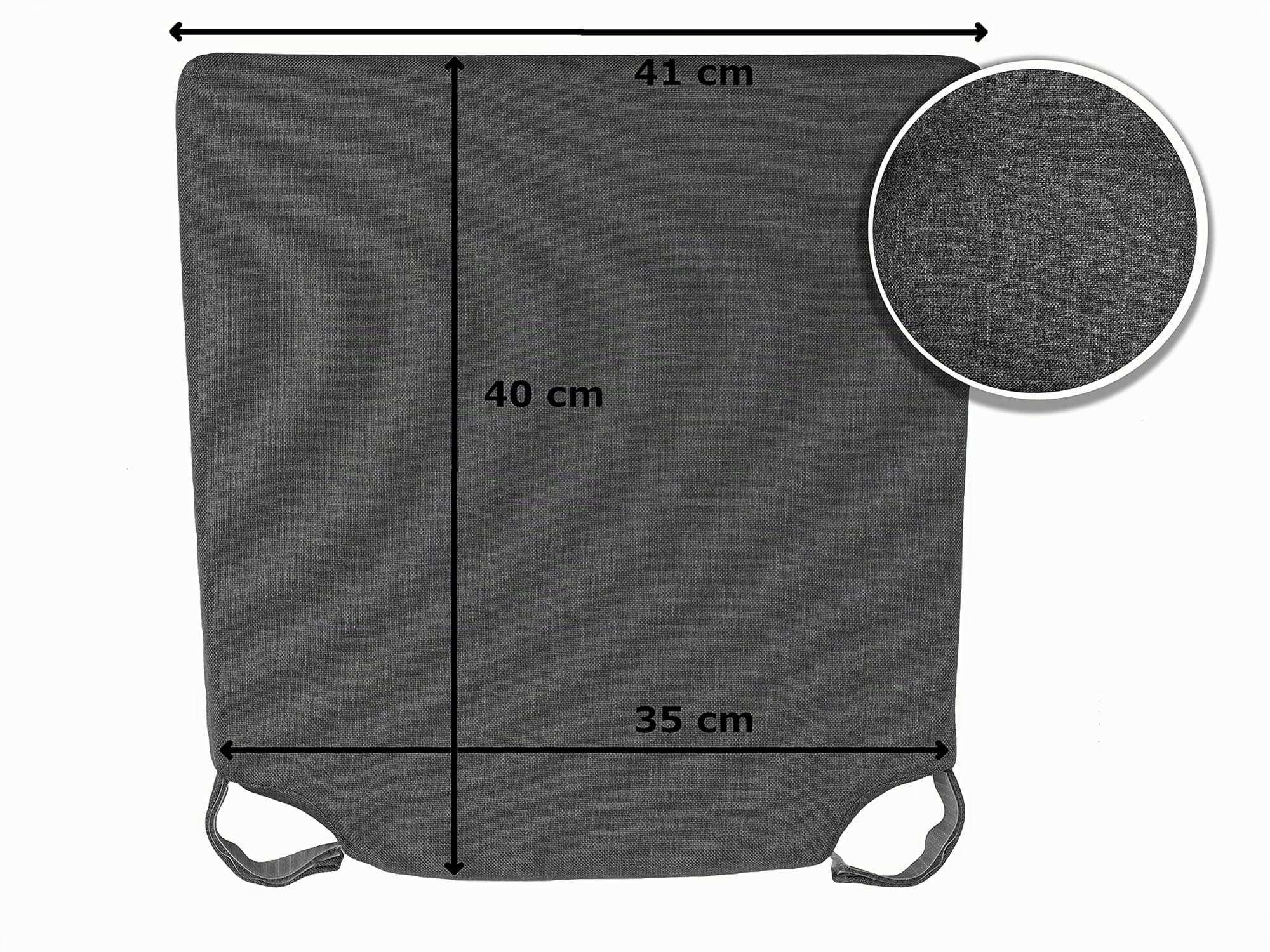 sunnypillow Set di 4 Cuscini per Sedia Cucina - con Chiusura in Velcro - Cuscini per Seduta da Sedia - Per uso Interno ed Esterno - Dimensioni: 42 (davanti) - 35 (dietro) x 40 x 5 cm - Antracite