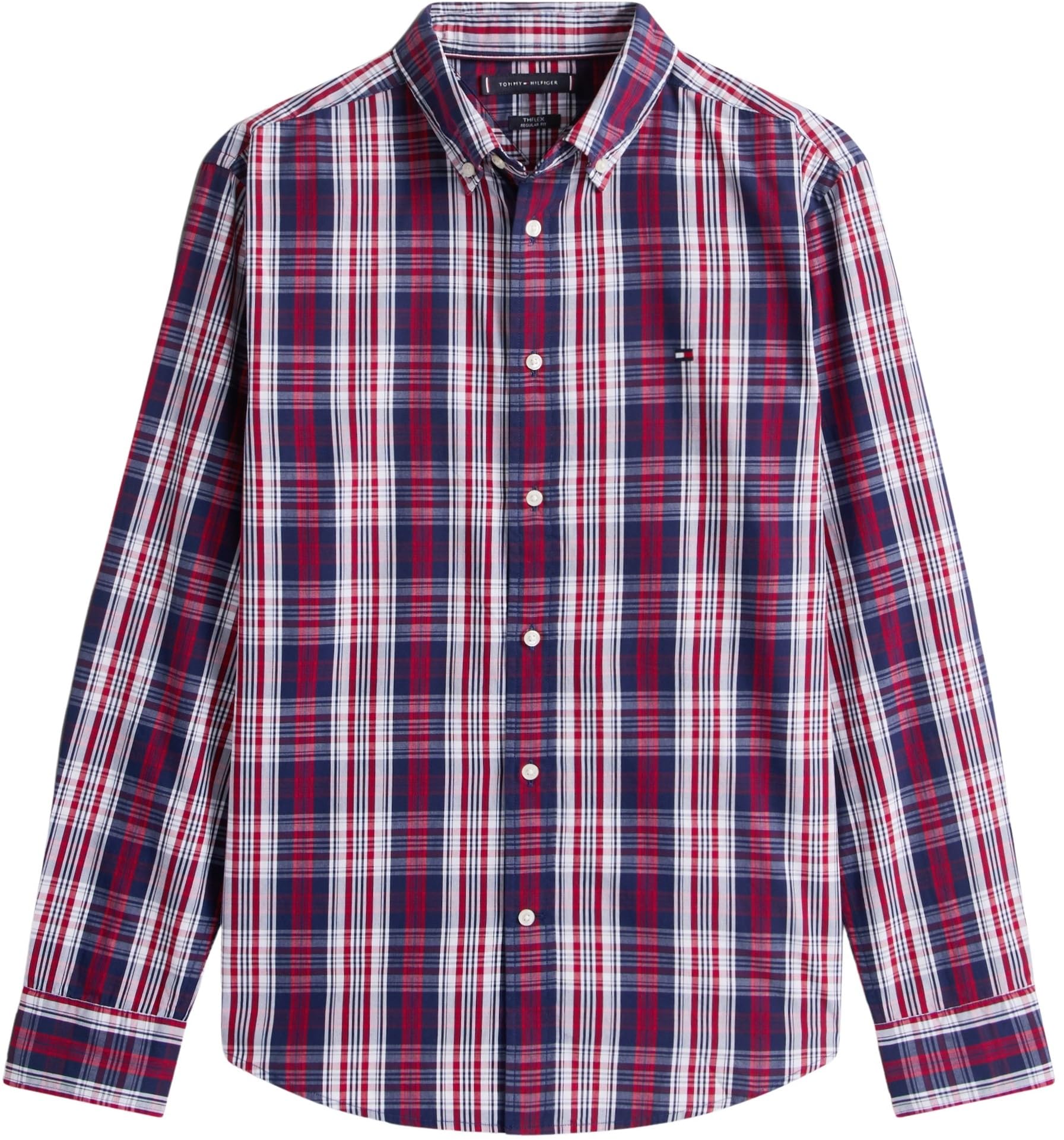 Tommy Hilfiger Koszula L/S Mężczyźni Flex Poplin Medium Check Shirt Mw0mw41712