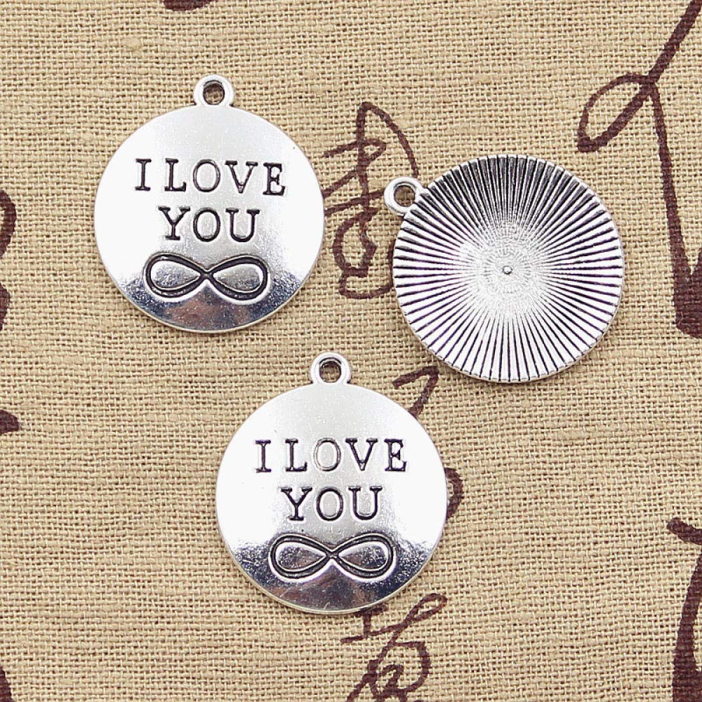 Charms Pendants 4Pcs I Love You Forever Infinite 28X24Mm DIY for Jewelry Making and Crafting