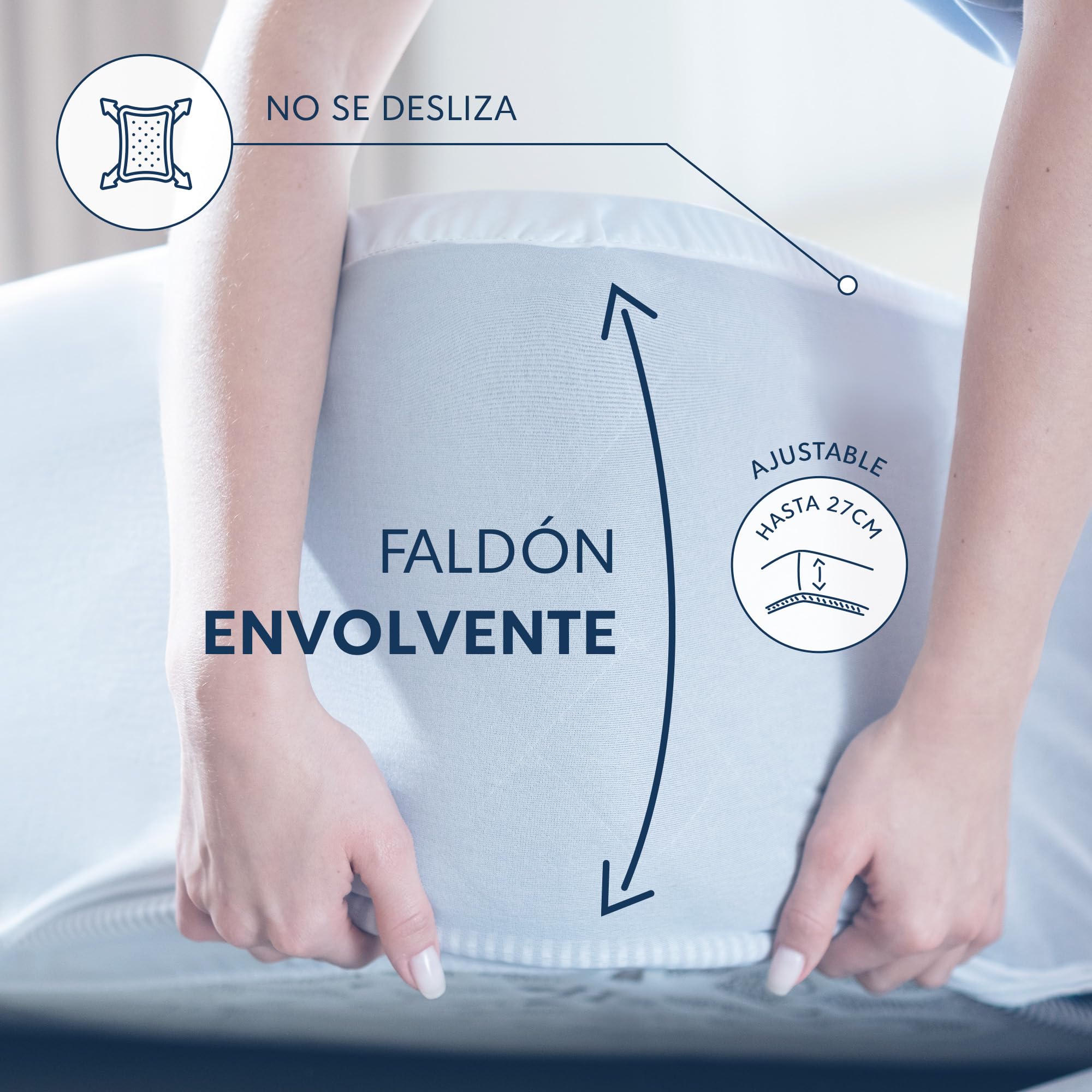 Dreamzie - Cubre Colchon 150x190 cm - Impermeable y Resistente - Protector Colchon 150x190 cm - Protección Óptima y Transpirable - 4