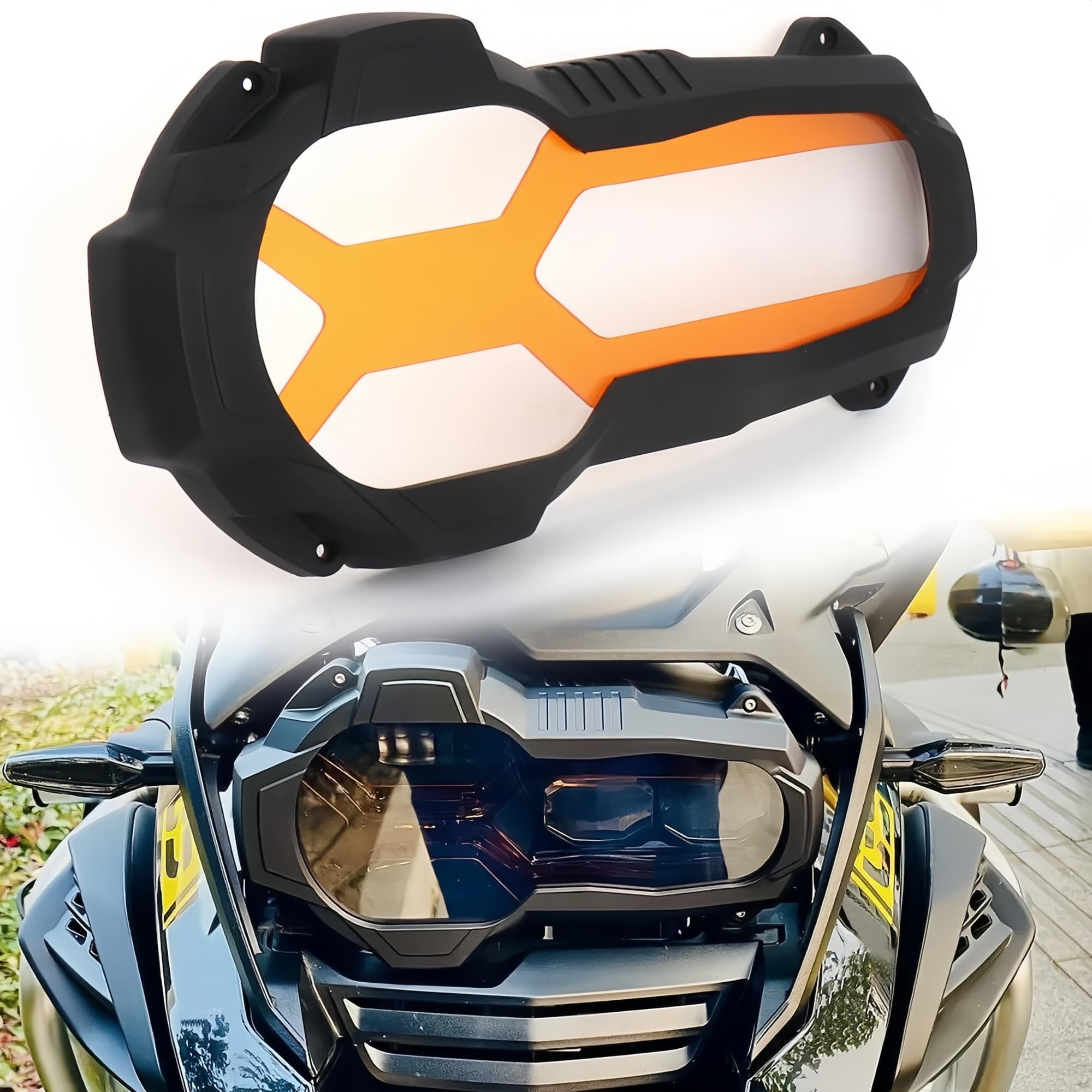Pasuje do BMW R1250GS Adventure/R1250GS (2018-2024) Akcesoria motocyklowe Osłona reflektora Osłona ochronna reflektora do R1200GS LC Adventure (Przezroczyste soczewki)