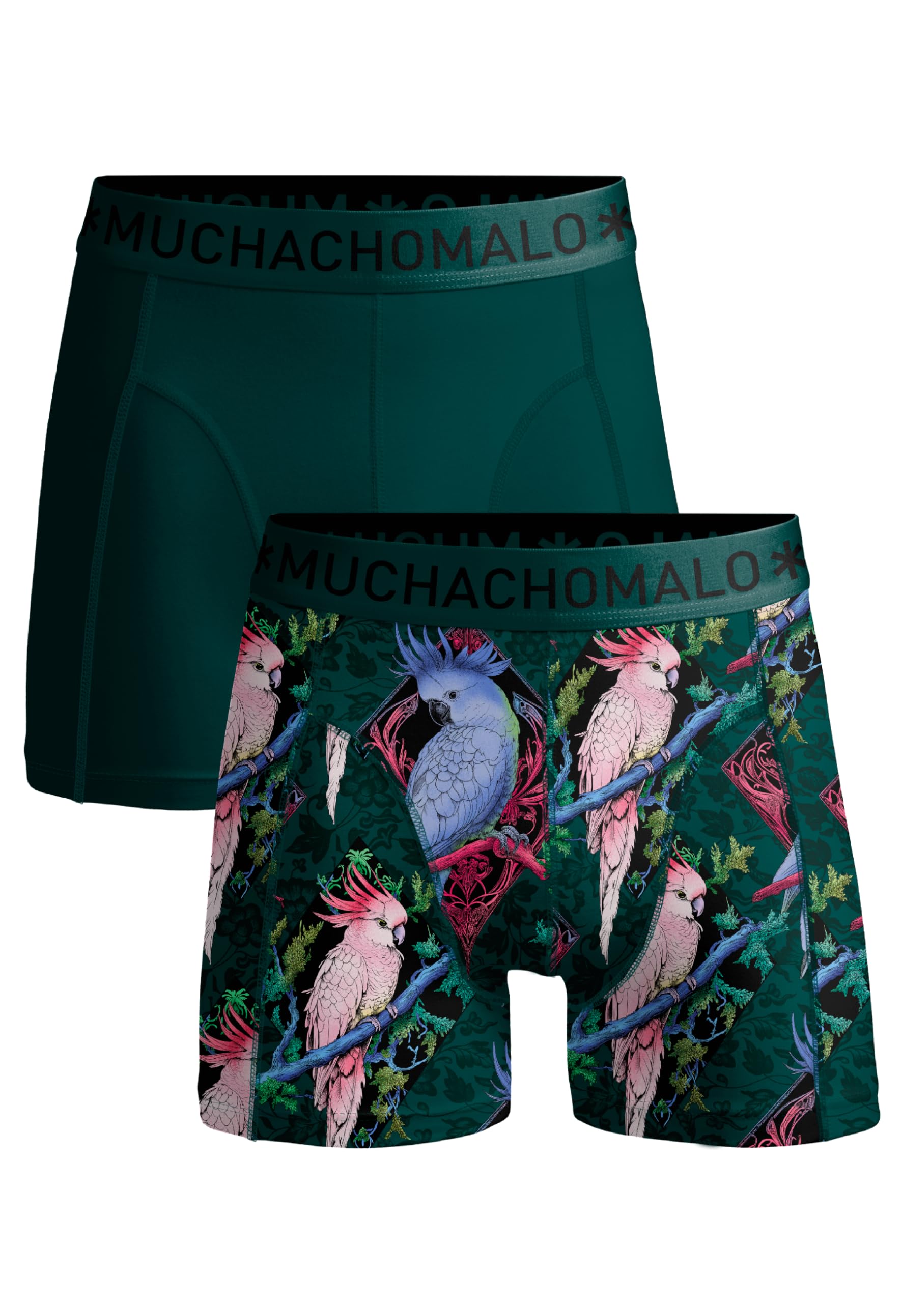 Muchachomalo Calzoncillos tipo bóxer para hombre, de algodón, paquete de 2 unidades, con estampado, ajuste clásico, con cintura elástica