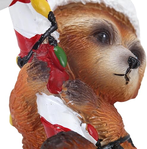 Miniatura 6 de Needzo Adorno navideño de panda rojo, decoración navideña para árboles, decoración de temporada para amantes de los animales, 3.25 pulgadas