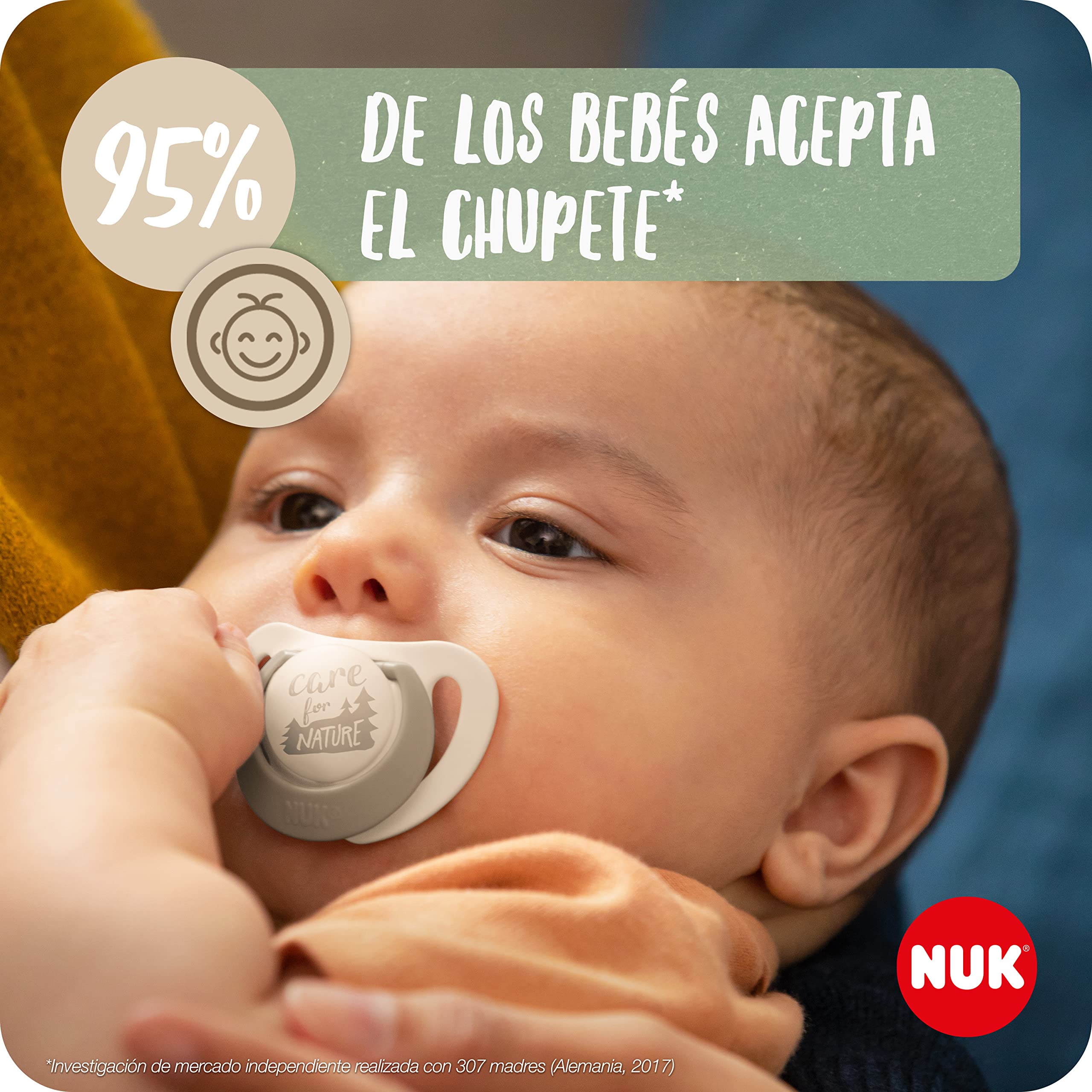 NUK for Nature Perfect Start set de biberones | 0-18 meses | Tetina de silicona | 4 biberones anticólicos, 2 chupetes | Materiales sostenibles y sin BPA | 6 unidades