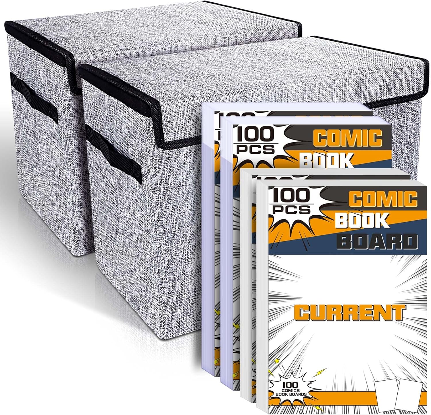 Leffis 2 Pack Comic Book Storage Box and 200 Count Comic