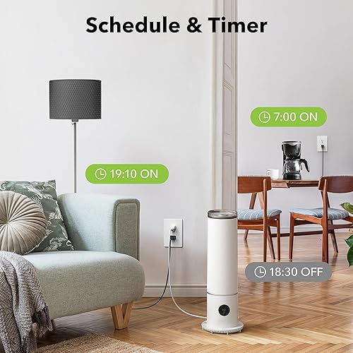 Miniatura 5 de BN-LINK Toma Wi-Fi inteligente en pared con 2 tomas de corriente controladas individualmente, compatible con Alexa, Google Assistant, control remoto