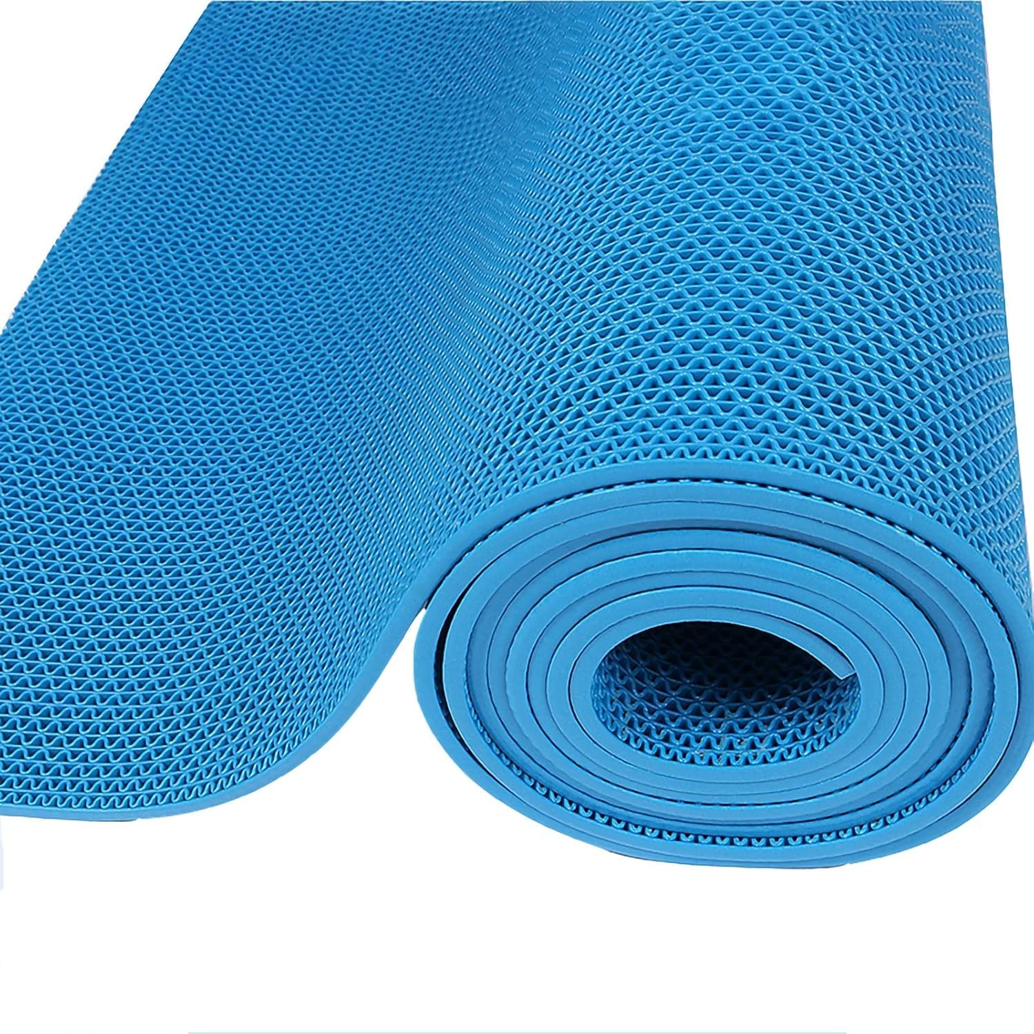 Hpthly Blue Bathroom Non-Slip Drainage Mat 5Mm Thick Pvc Hollow Door Mat For Garage Kitchen Swimming Pool Shower Room,-120Cmx500cm