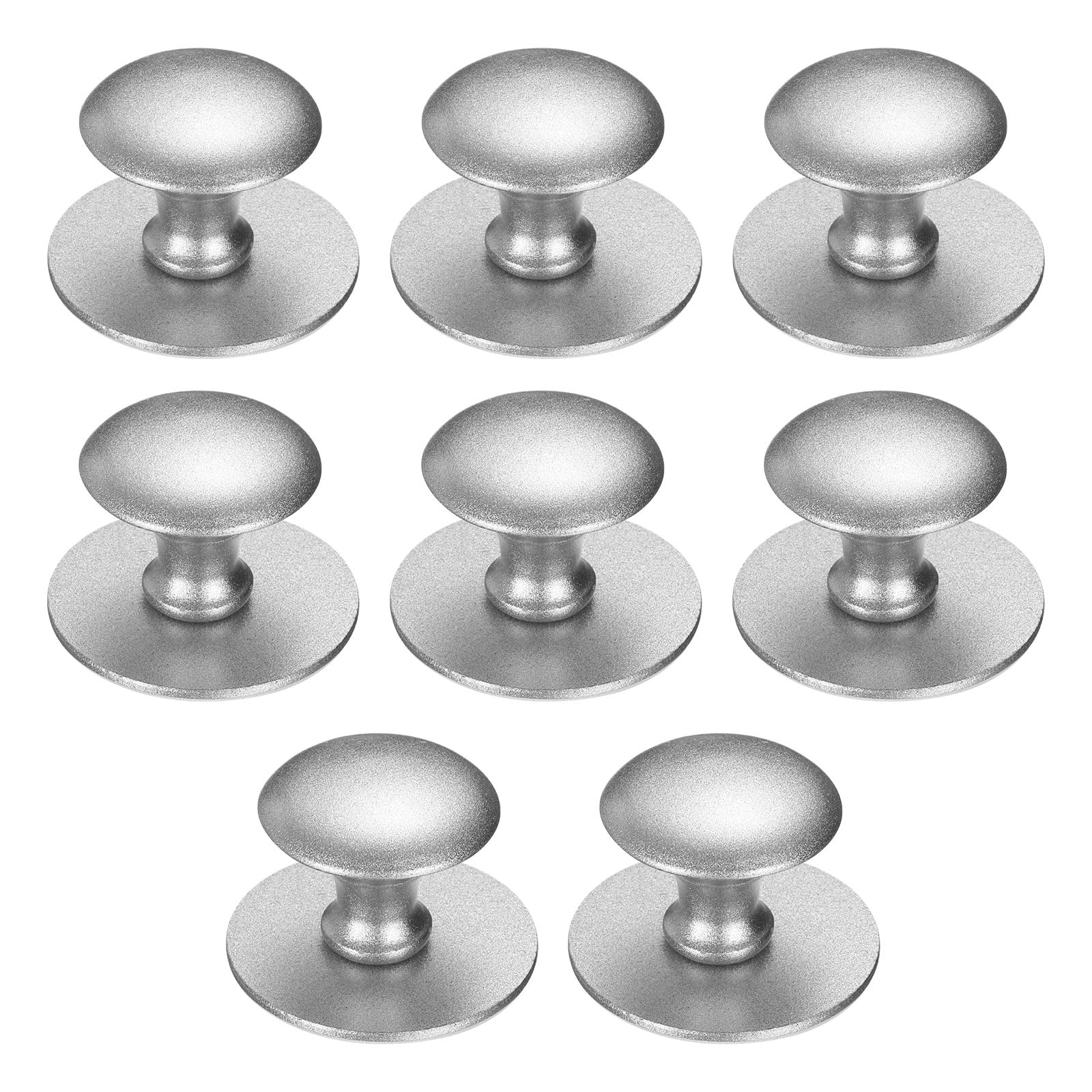 sourcing map 8 Pack Adhesive Cabinet Knobs, Stainless Steel Stick on Drawer Knobs, Round Self-Stick Instant Cabinet Handle Pulls for Window Wardrobe Cupboard Drawer Closet, Silver