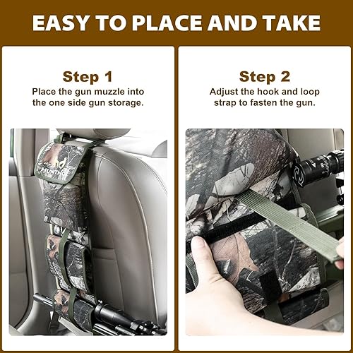 Miniatura 5 de Estante para pistola de camión (un par), estante resistente para armas de respaldo de asiento 900D, almacenamiento ajustable para armas de camión,
