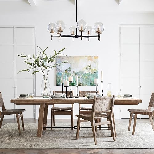 Miniatura 8 de Candelabro redondo con globo de cristal, lámpara redonda Camryn (36 pulgadas)