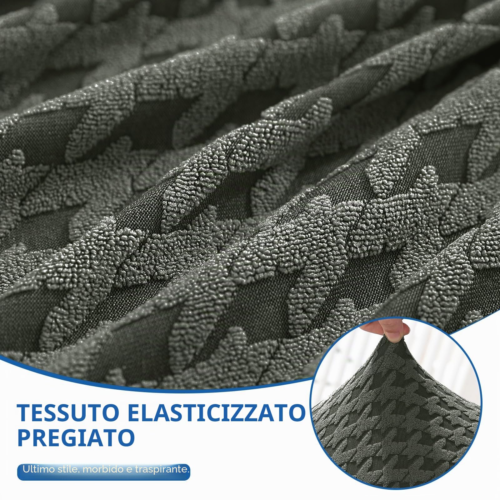 YSTELLAA Natale Copridivano 3 Posti con Braccioli, Copri Divano AntiGraffio Gatto Cani, Copridivani Elasticizzati, Fodera Divano Moderno, Sofa Cover Antiscivolo Antimacchia, Verde Militare