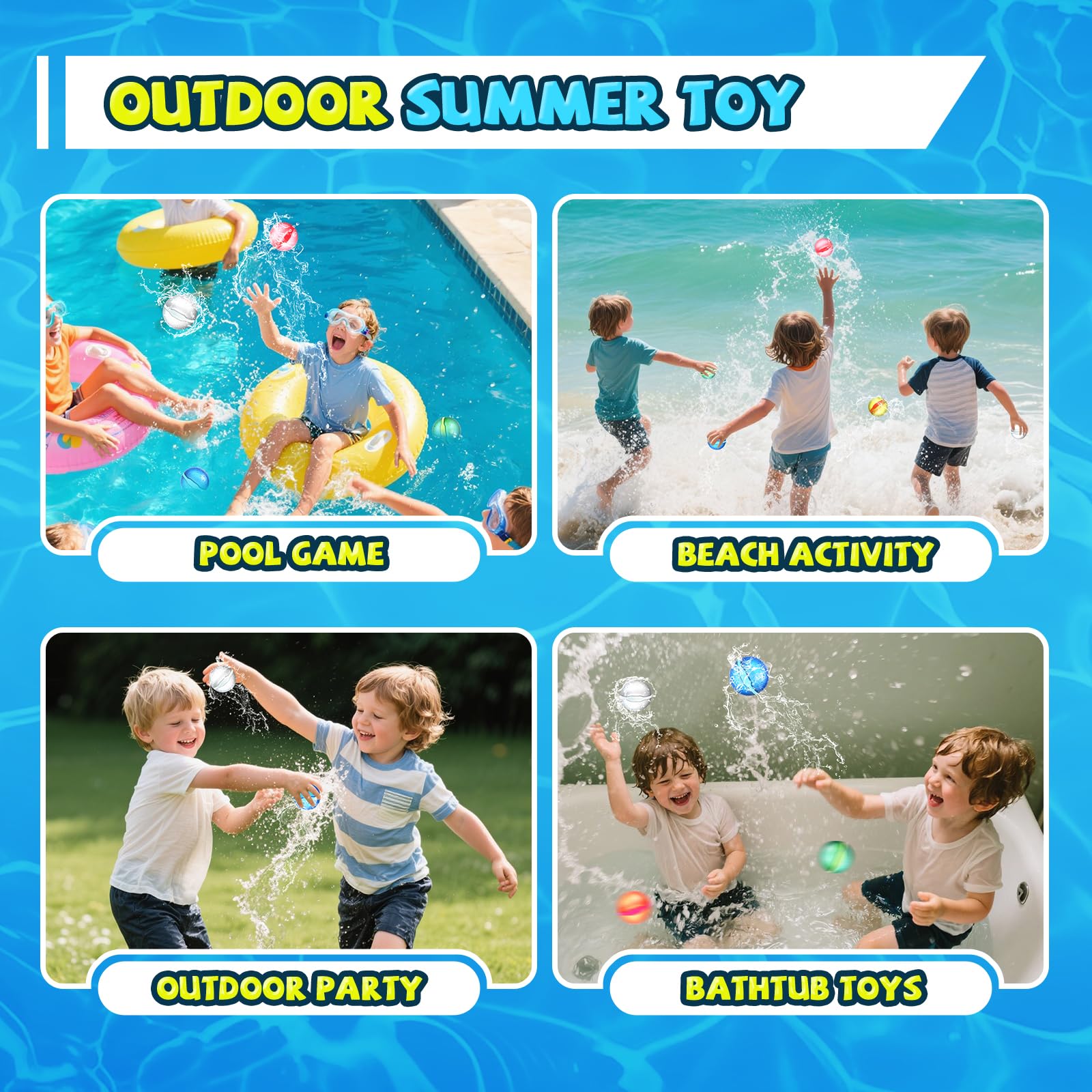 Magnetische Wasserbälle, wiederverwendbare Wasserballonbomben für Kinder ab 3 Jahren, selbstdichtend, schnell befüllbar, Sommerspielzeug für Pool, Strand und Hinterhof, Spritzspaß