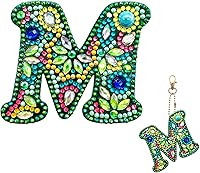 Vista 17 de YOYA Llaveros de pintura de diamantes de doble cara 5D letras 5D Kit de llaveros de pintura de diamantes de taladro completo para bricolaje, letras
