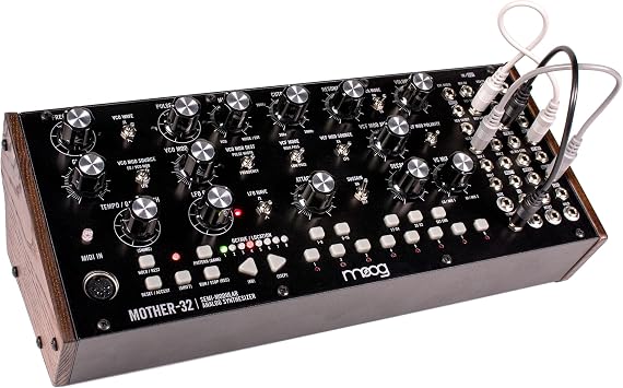 MOOG Mother-32 Semi-Modular Eurorack Analog Synthesizer with 32-Step Sequencer, VC Oscillator and Ladder Filter, MIDI In, Extended Patchbay, CV Jack