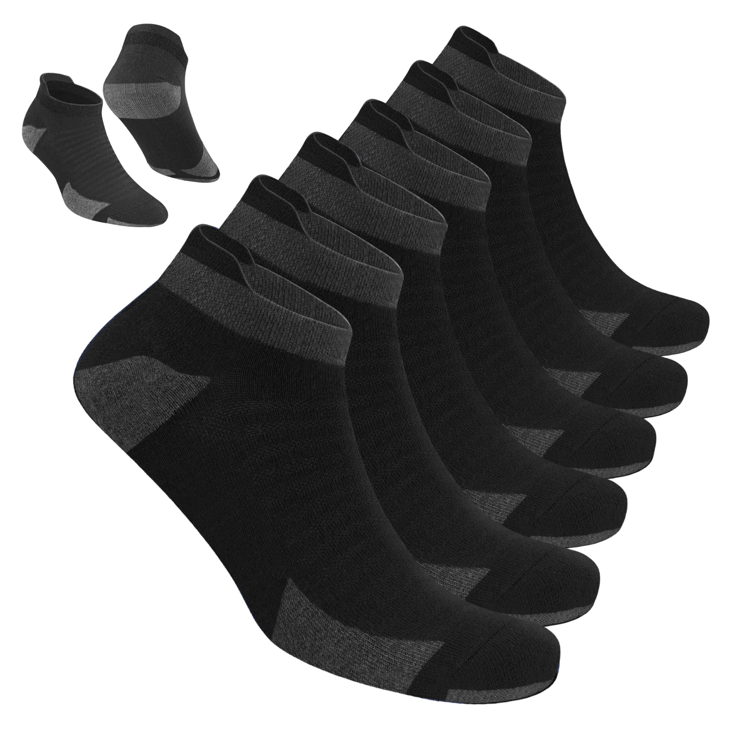 BLITZSOX Calzini Sportivi Uomo da Corsa Imbottiti Traspiranti Cotone Calzini Corti, Confezione da 6