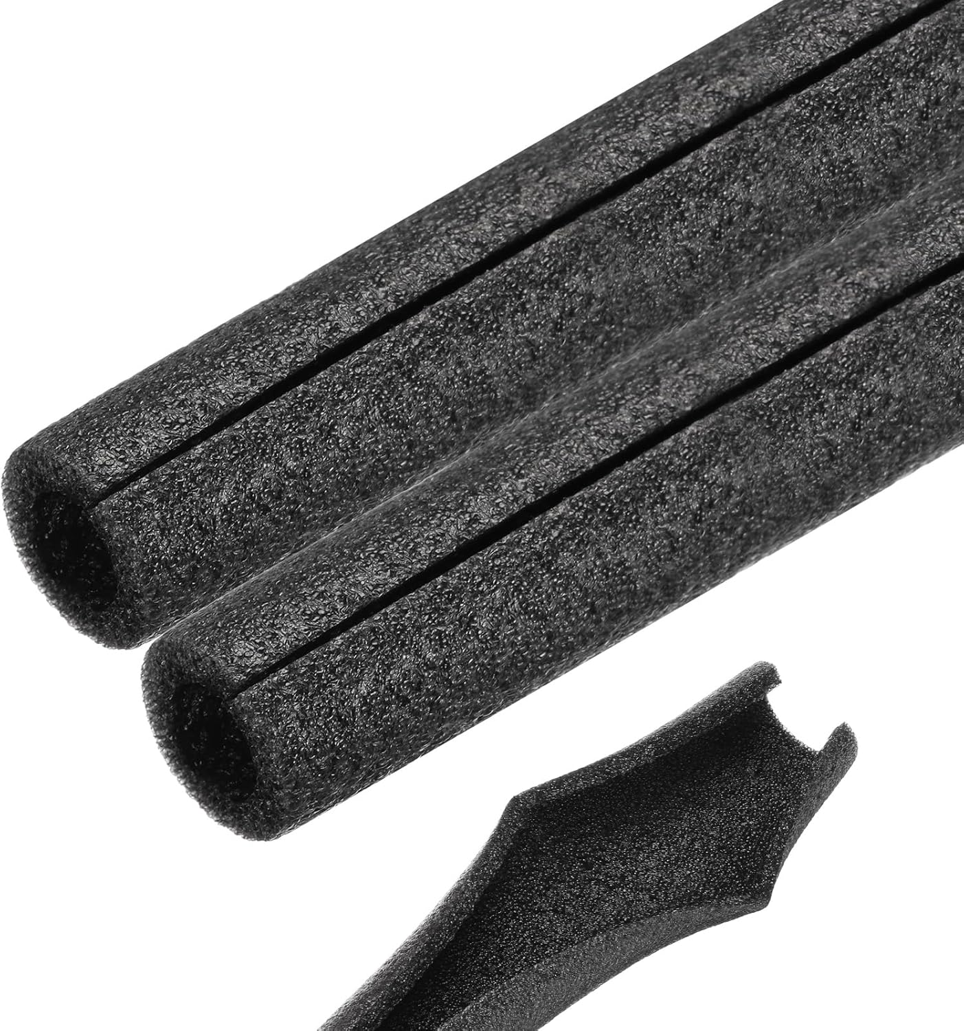 4pcs Pipe Insulation Foam Tube 1-3/8" ID x 2.2" OD 2ft Heat Preservation Foam Pipes [for Copper Water Pipe Freeze Protection] - 35mmx55mm/Black