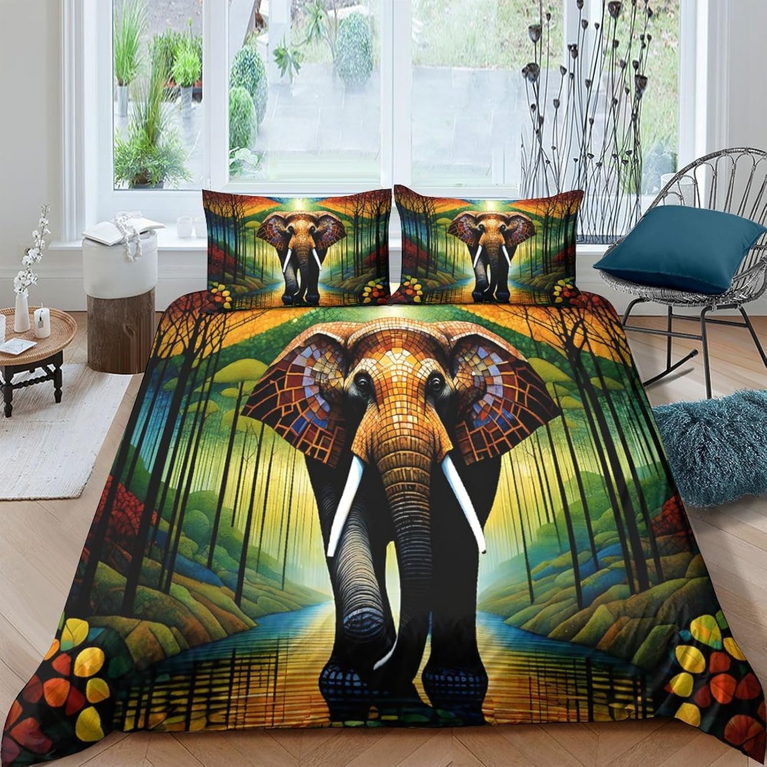 Elephant 3D Printed Comforter Cover Set Duvet Cover Bedding Set for