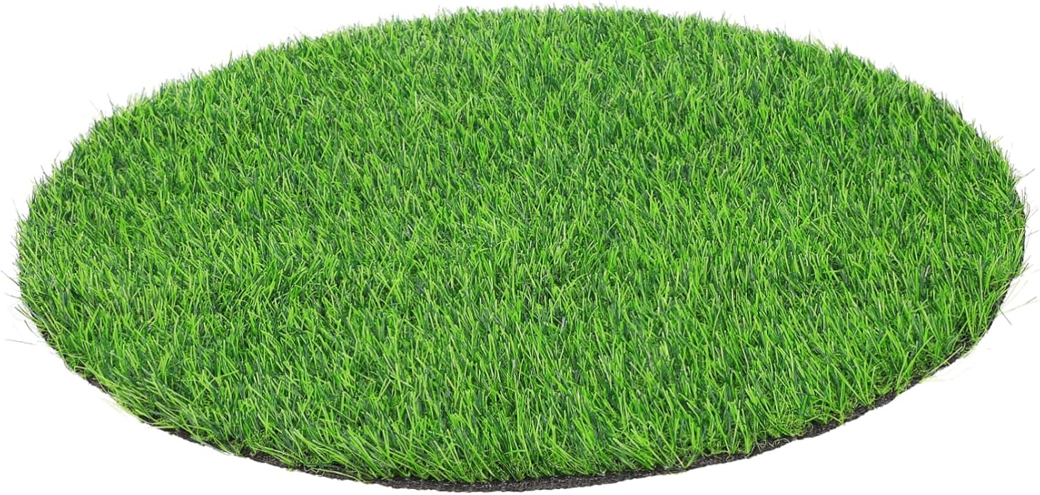 balacoo Manhole Cover Decoration Lawn Circle Rug Circle Carpet Rugs for Decorate Placemats Dining Room Table Decor Area Rugs Table Mats Fake Grass Decor Plastic Round Artificial Grass, Green
