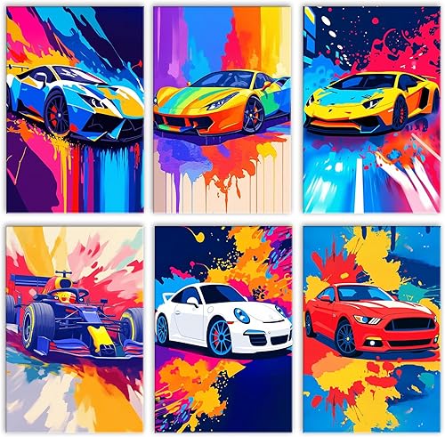 Miniatura 22 de Pintura por números para adultos y niños, pintura de motocross por números, pintura acrílica por números, kit de pintura acrílica por números