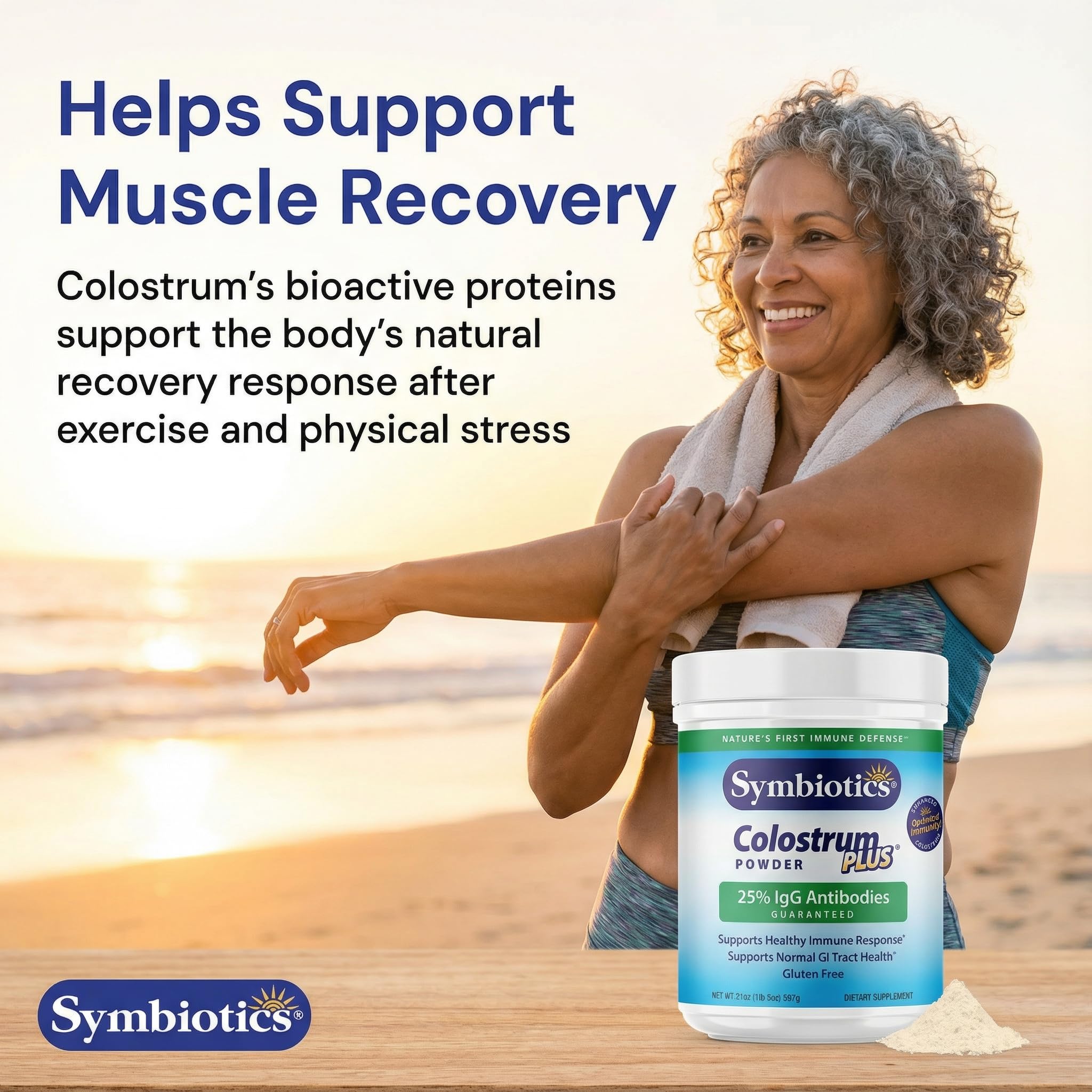 Symbiotics Colostrum Plus Powder 21 oz Immune & Muscle Recovery Support, 25% IgG Immunoglobulins, Gut Health & Training Resilience, Unflavored, Gluten Free - 21 oz — Amazon image 5