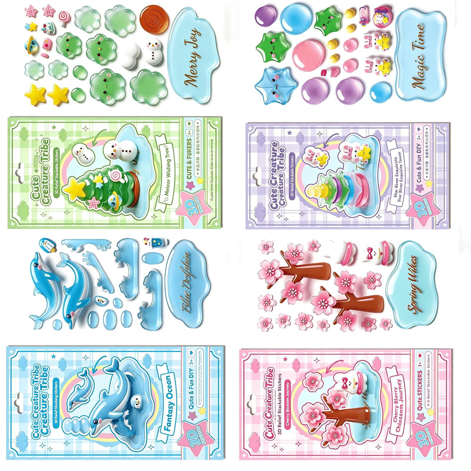Puffier Sticker Sheets Decorative Stickers Adorable Small Stickers for Kid Adult, Tiny Sticker for Scrapbooking for Scrapbooking